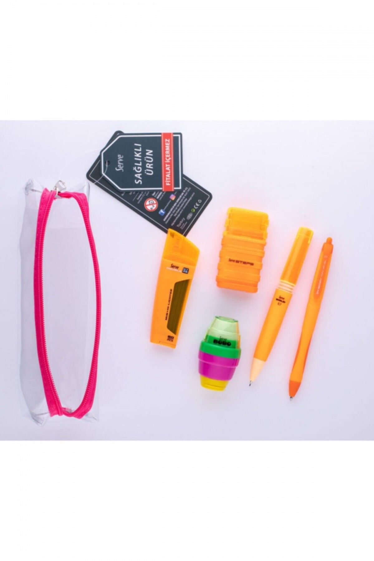 Serve Pp Pen Holder Gift Set of 5 Highlighter Orange Trendyol