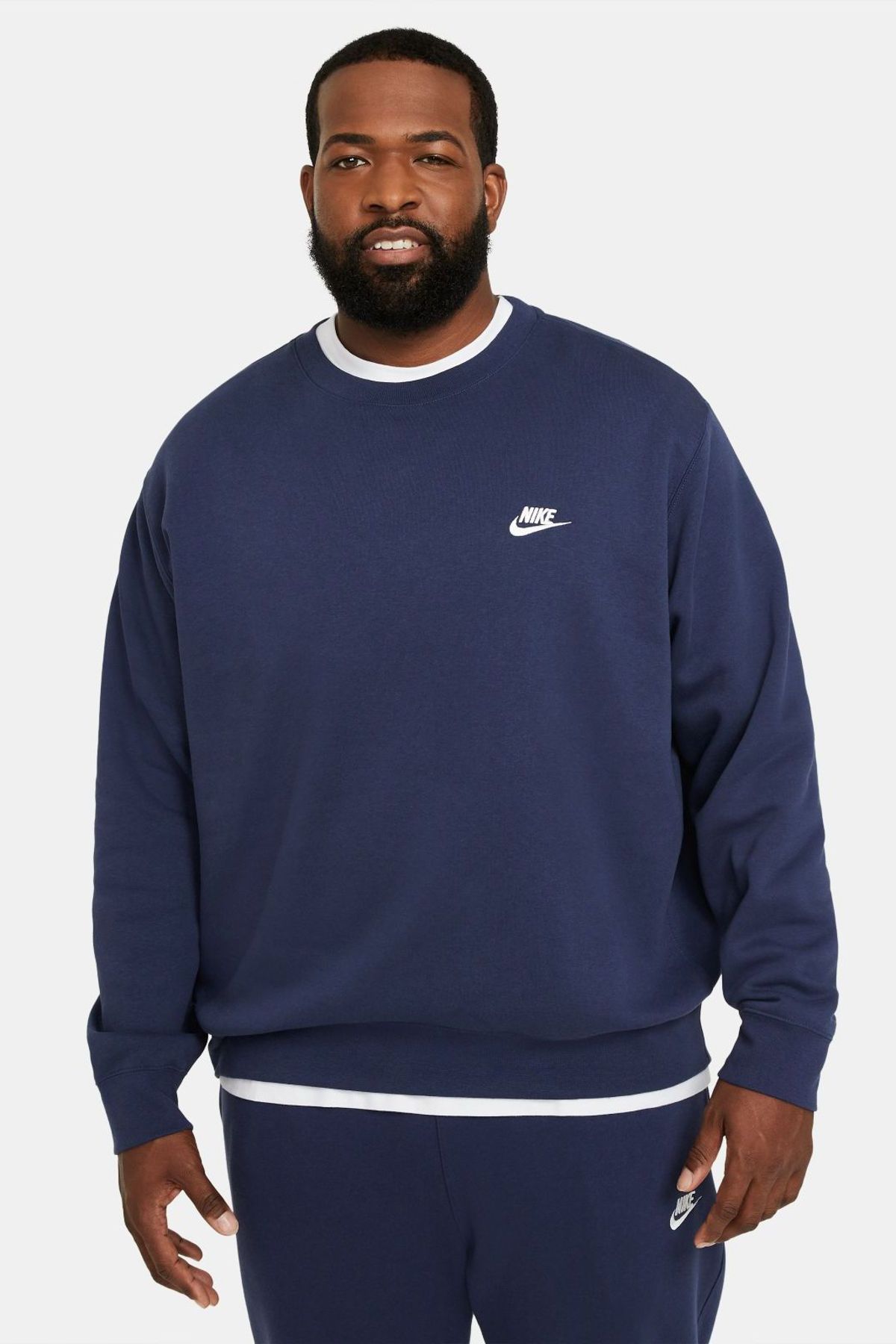 Nike club sales sweatshirt navy