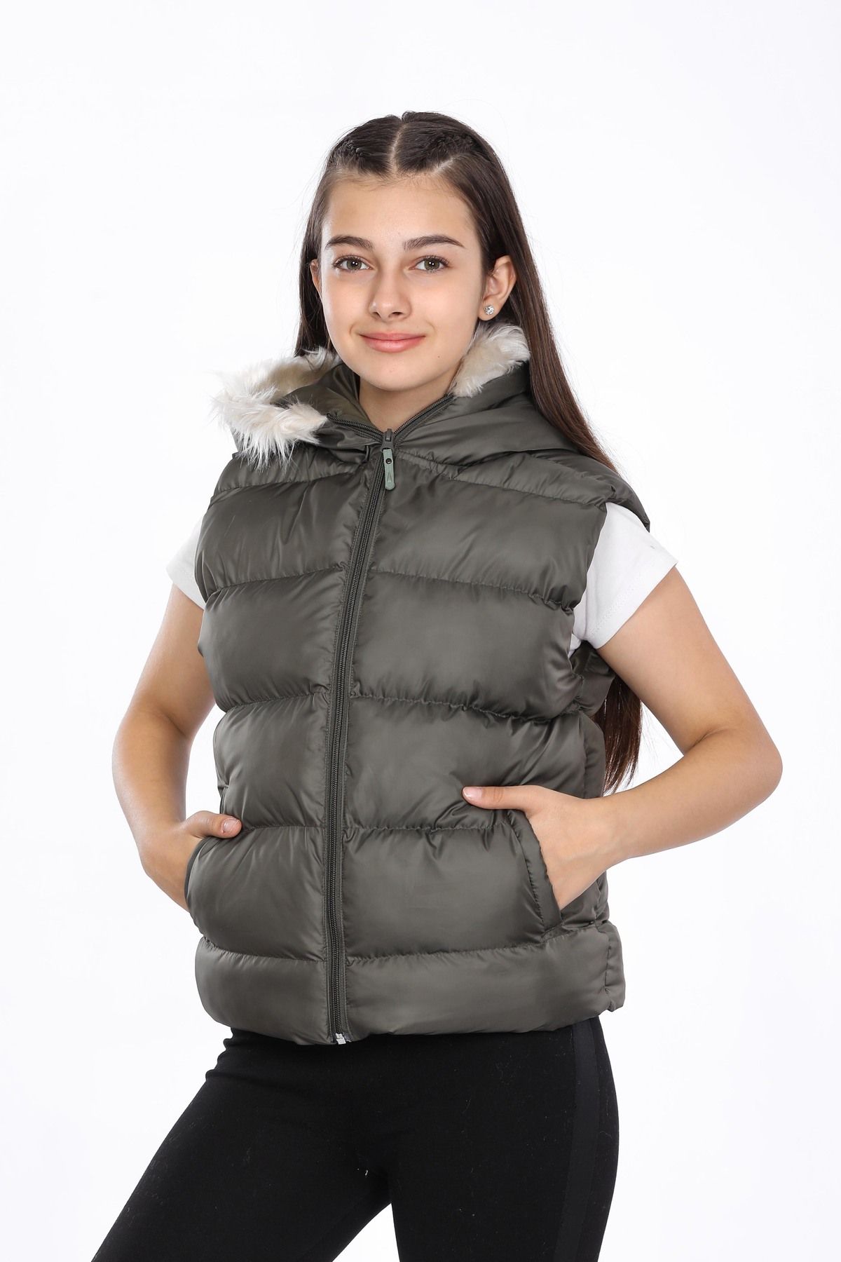 Girls on sale khaki vest