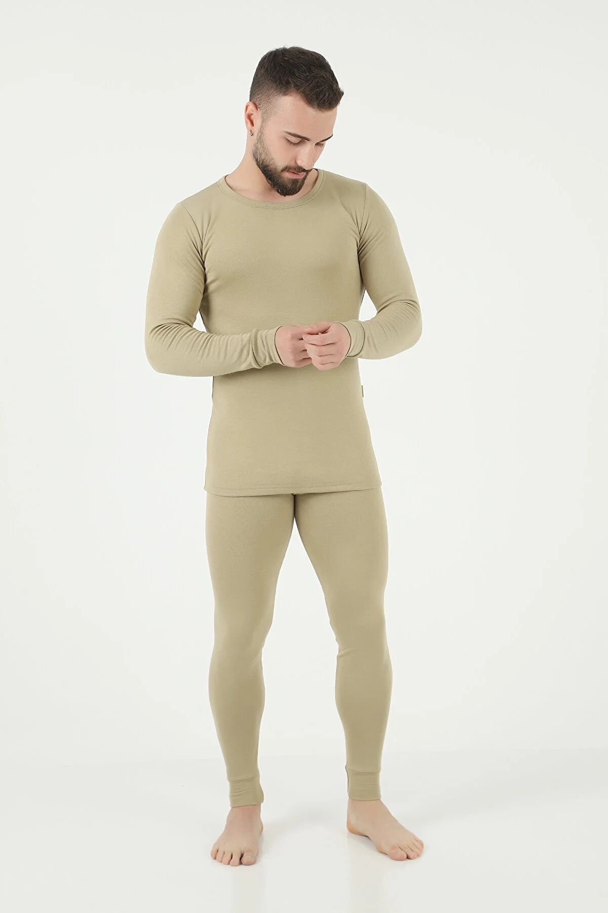 Swana Men's Winter Thermal Underwear Set with Fleece - Trendyol