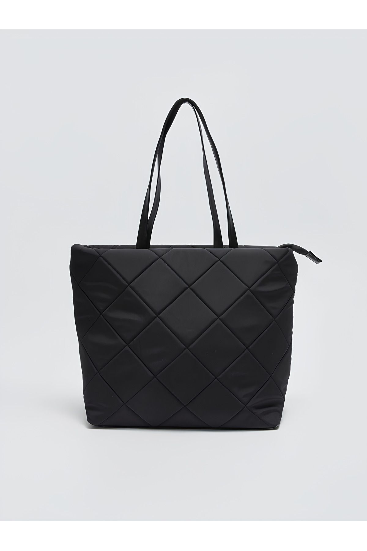 Black quilted top gym bag