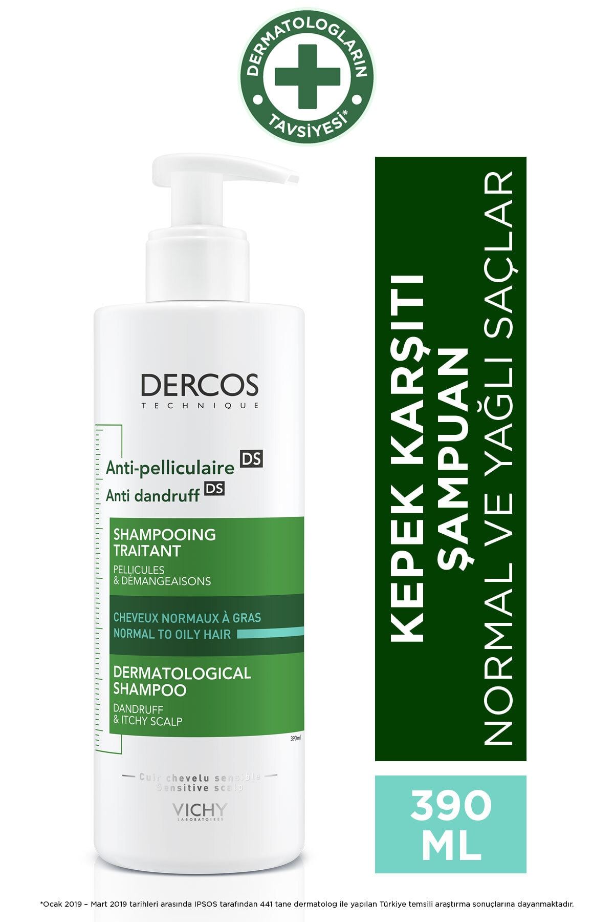 vichy dercos anti dandruff normal ve yagli saclar icin kepege karsi etkili bakim sampuani 390 ml fiyati yorumlari trendyol