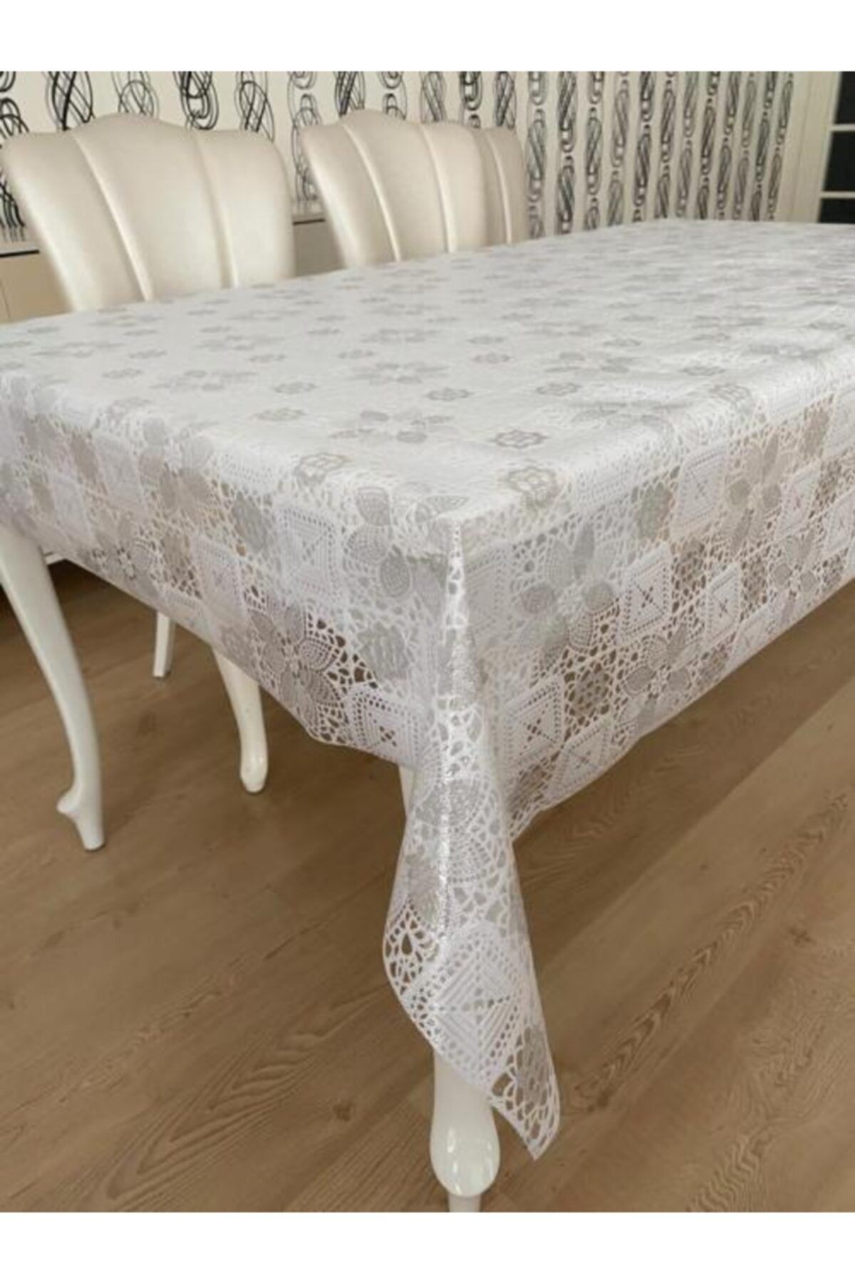 norsima seffaf kaplamali dantel gorunumlu cicek desenli pvc musamba masa ortusu beyaz fiyati yorumlari trendyol