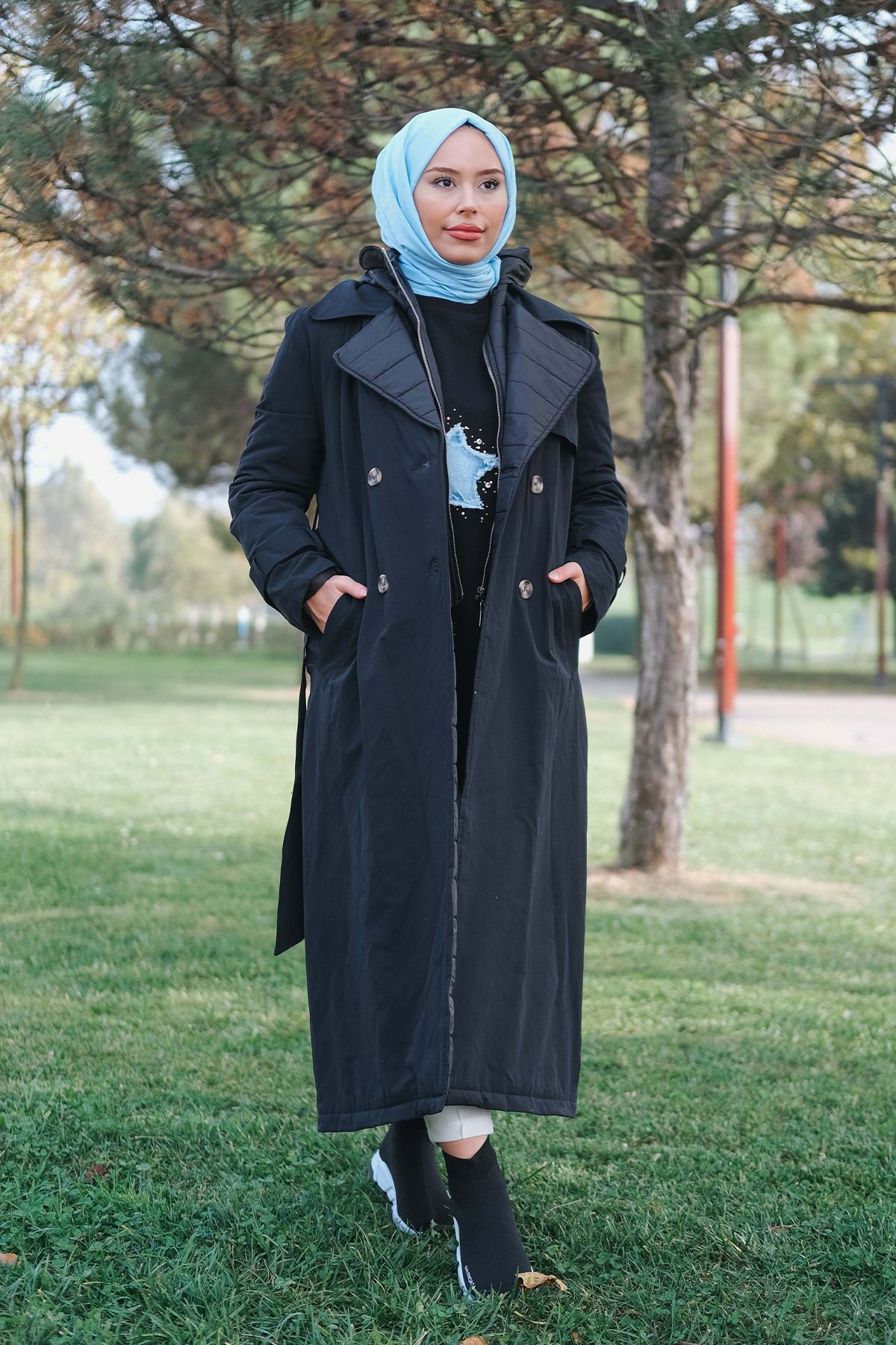 Hooded belted trench coat 2025