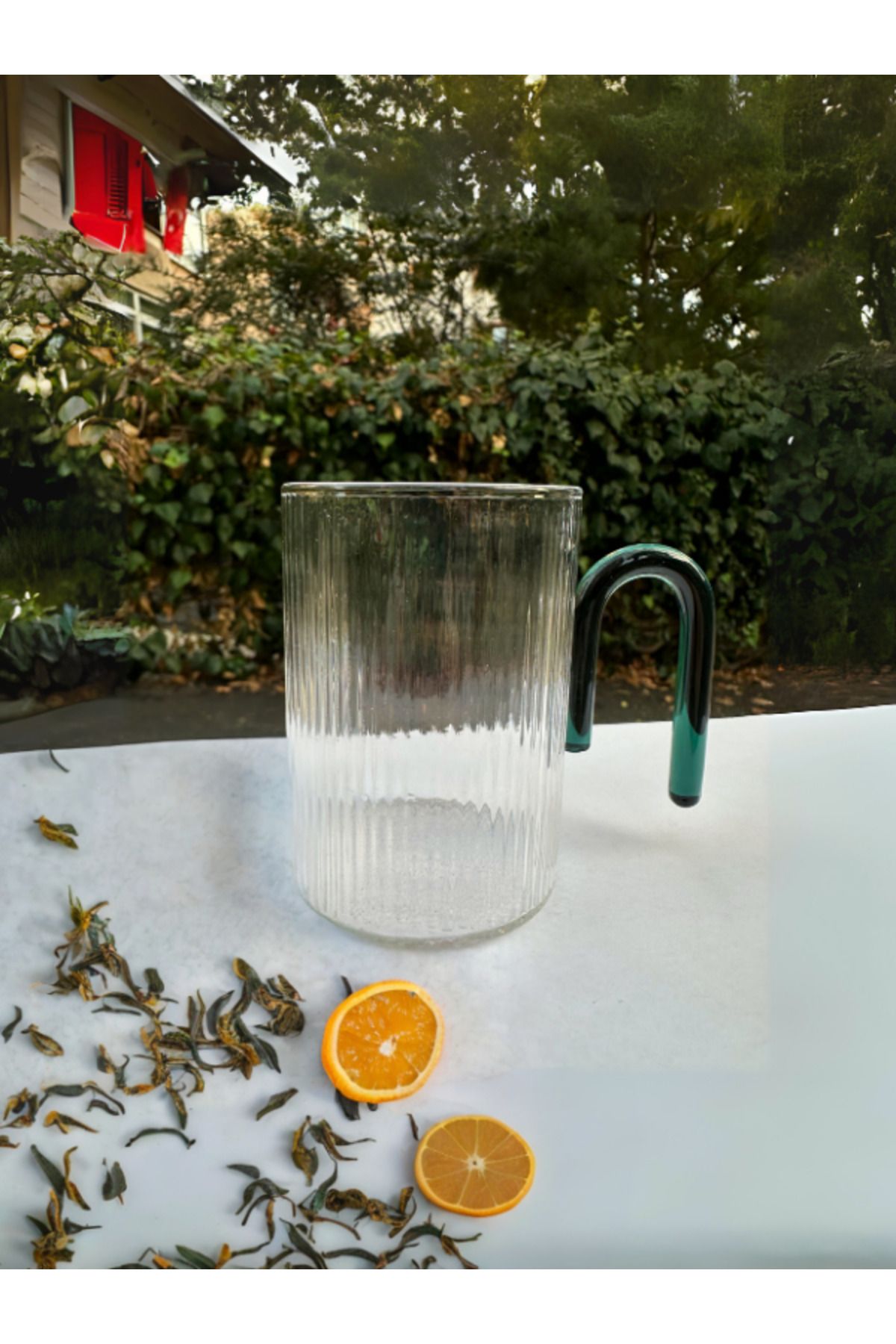 Glass cup discount with handle