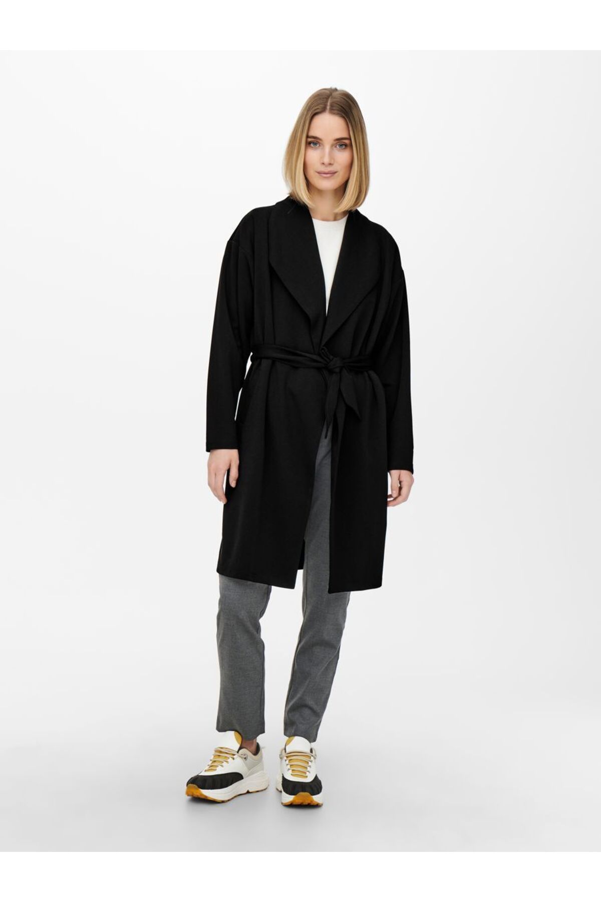 JDY Coat Black Basic Trendyol