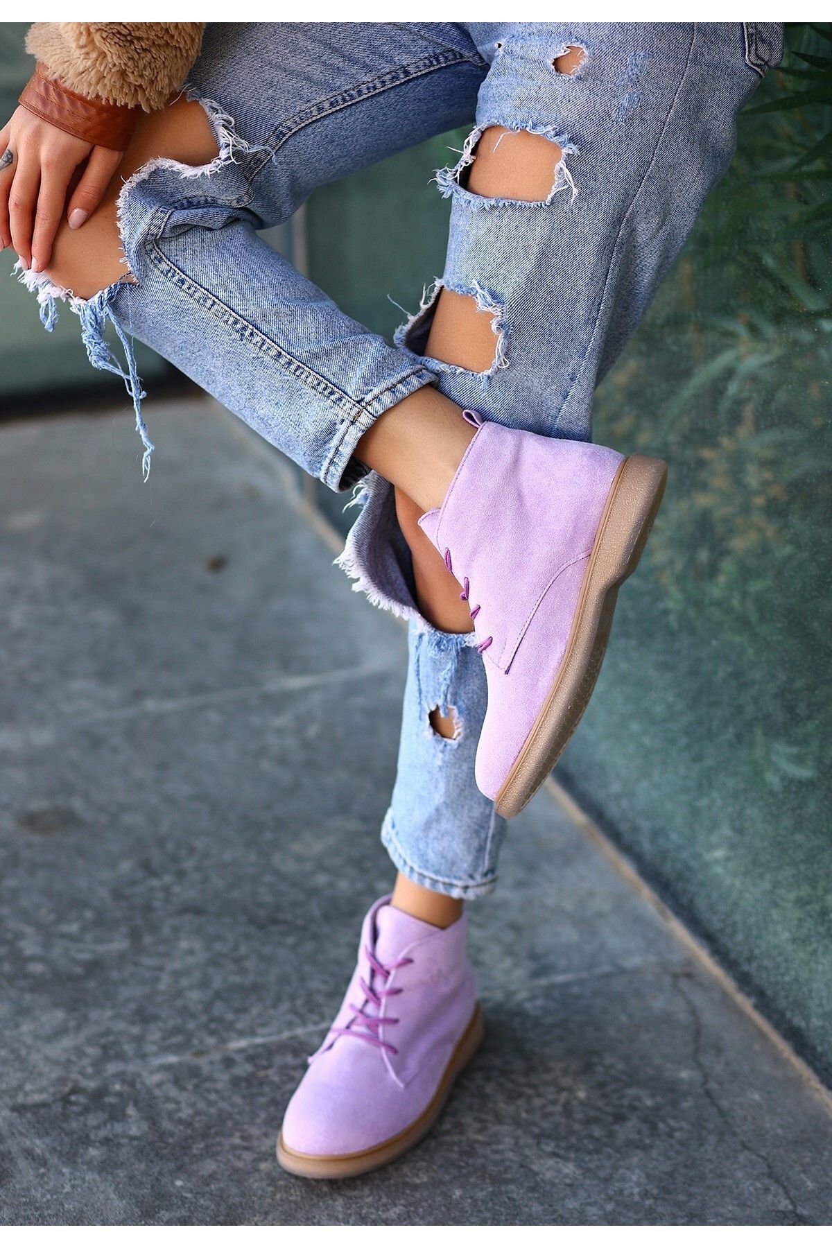 Lilac cheap suede boots