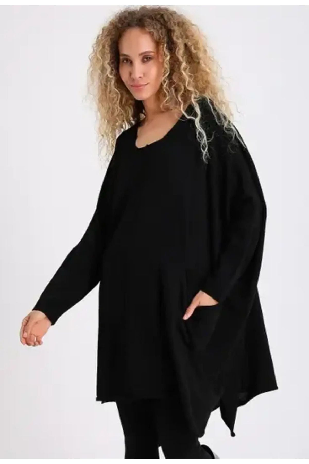 Oversized black sweater plus size clearance