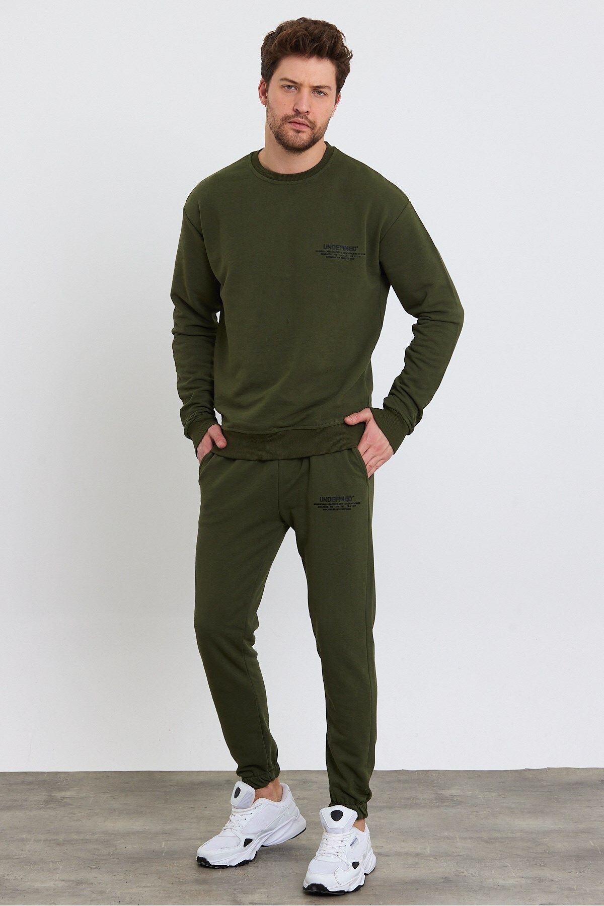 Mens khaki best sale tracksuit set