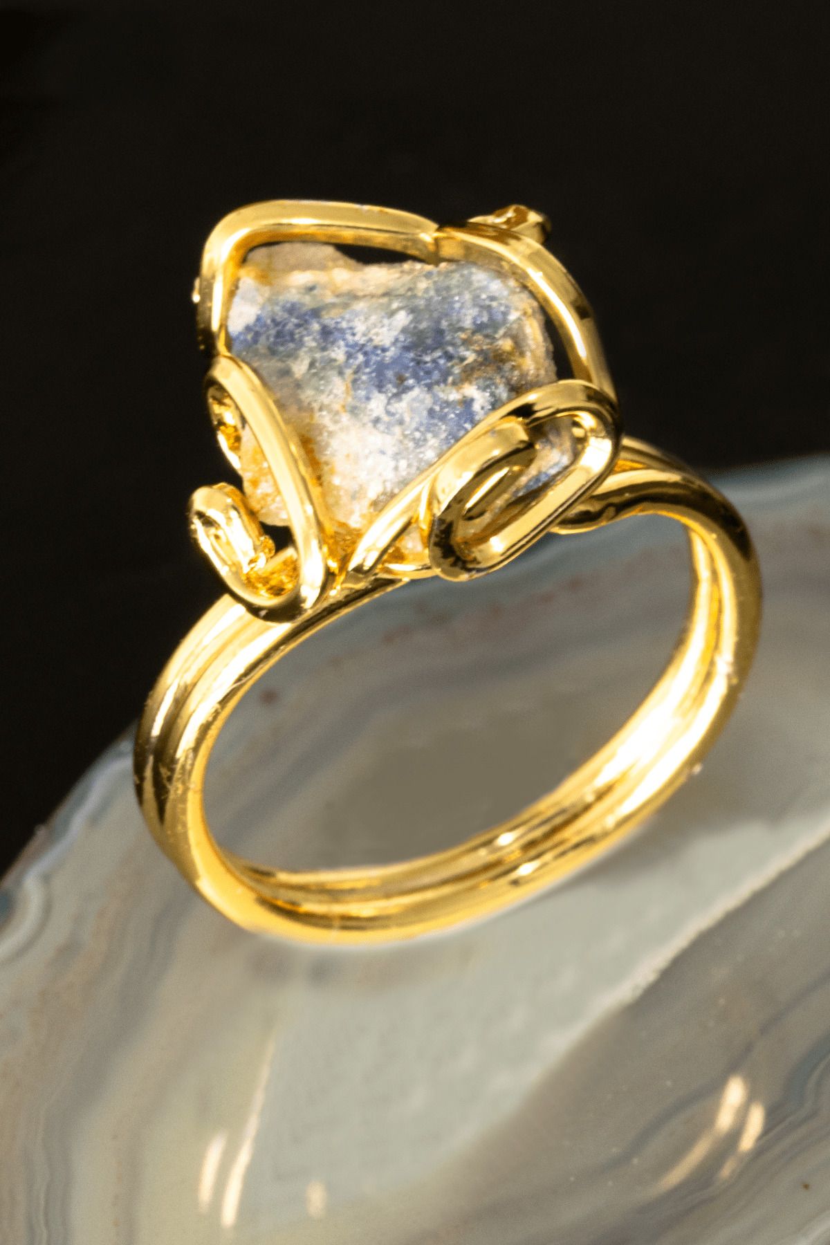 Tesbih At lyesi Certified Rococo Model Raw Angelite Angel Stone