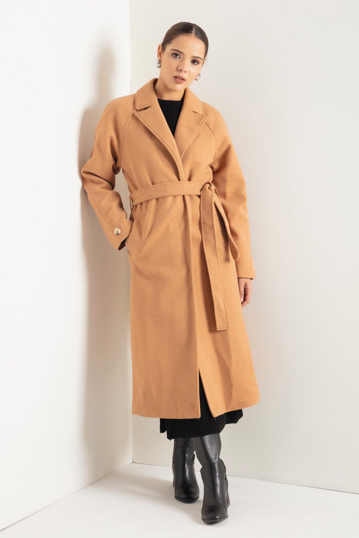 Tan cashmere coat hotsell