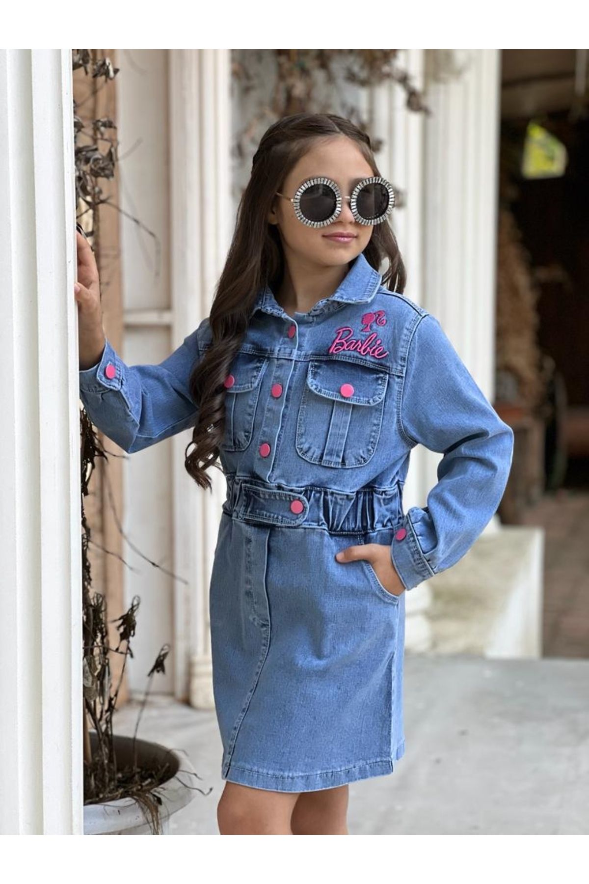 Denim dress top for kid girl