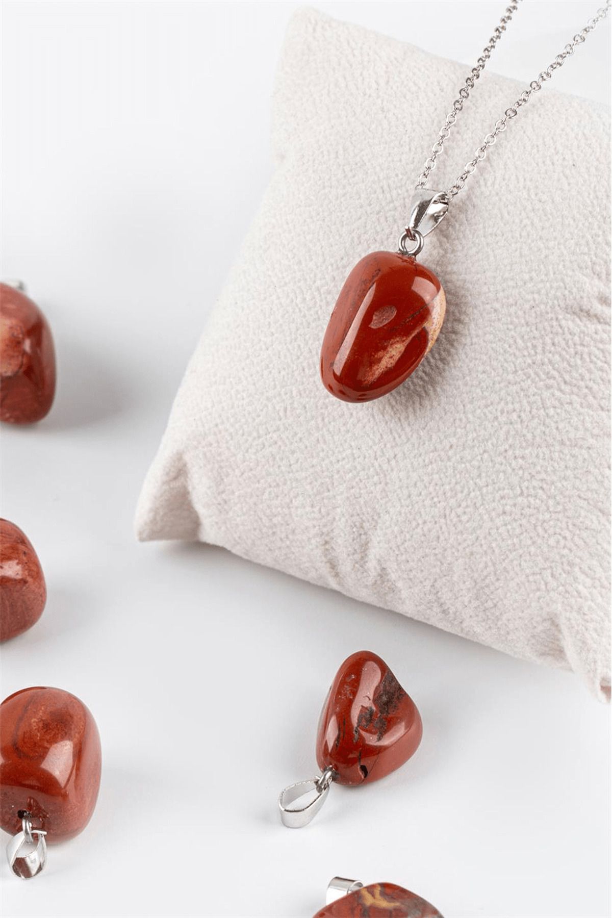 Tesbih At lyesi Certified Timbil Model Red Jasper Stone Necklace