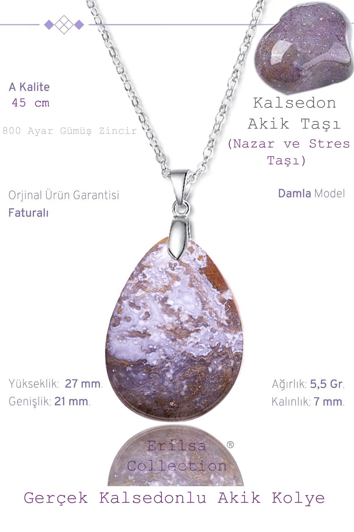 Chalcedony stone cheap necklace