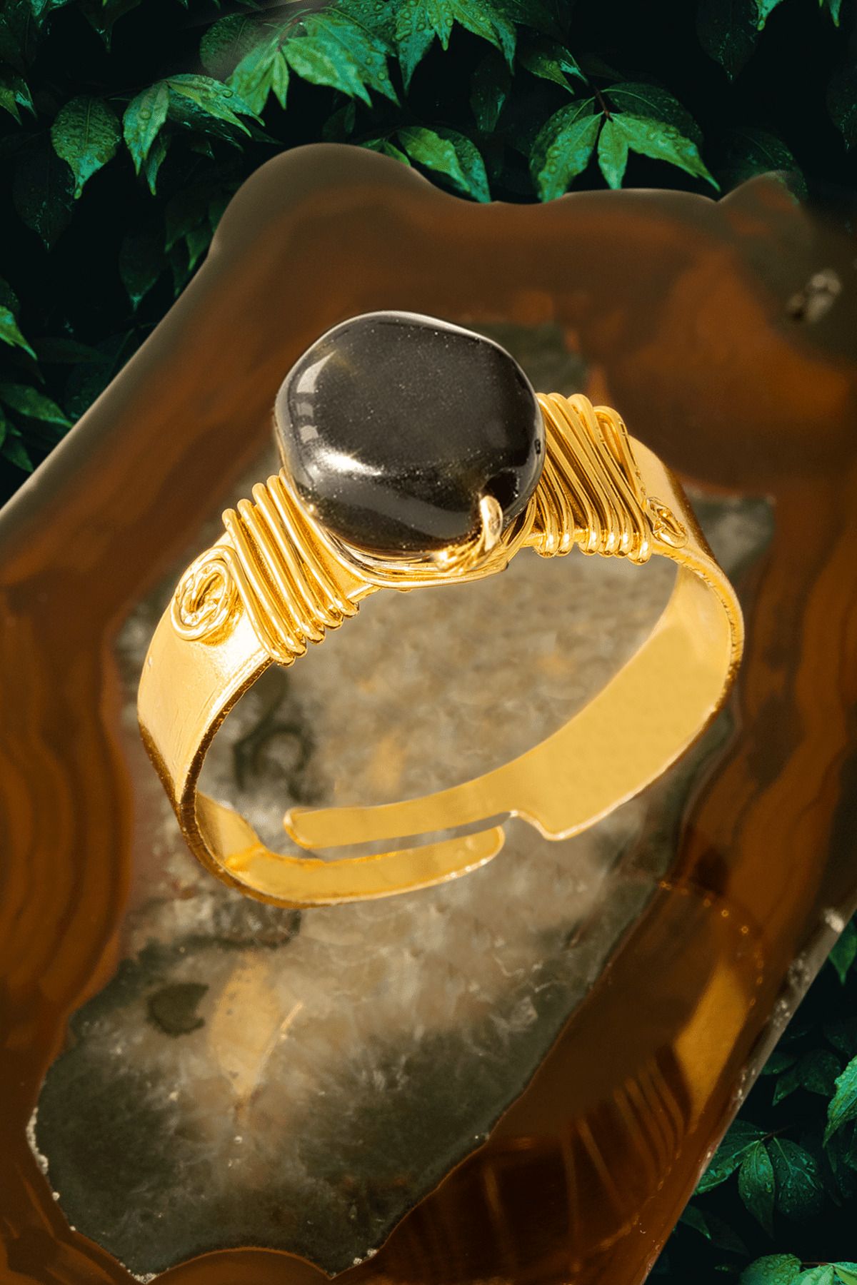 Tesbih At lyesi Certified Thick T mb l Gold Model Black Obsidian