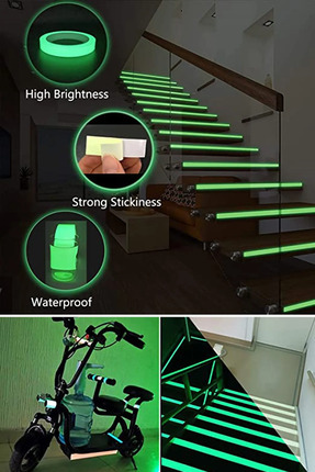 Karanlıkta Parlayan Fosforlu Bant 4 metre Suya Dayanıklı Floresan Bant Merdiven Acil Ikaz Bandı Image 2