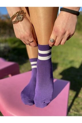 tinysockswear Unisex Mor Renkli Kolej &Ccedil;orap