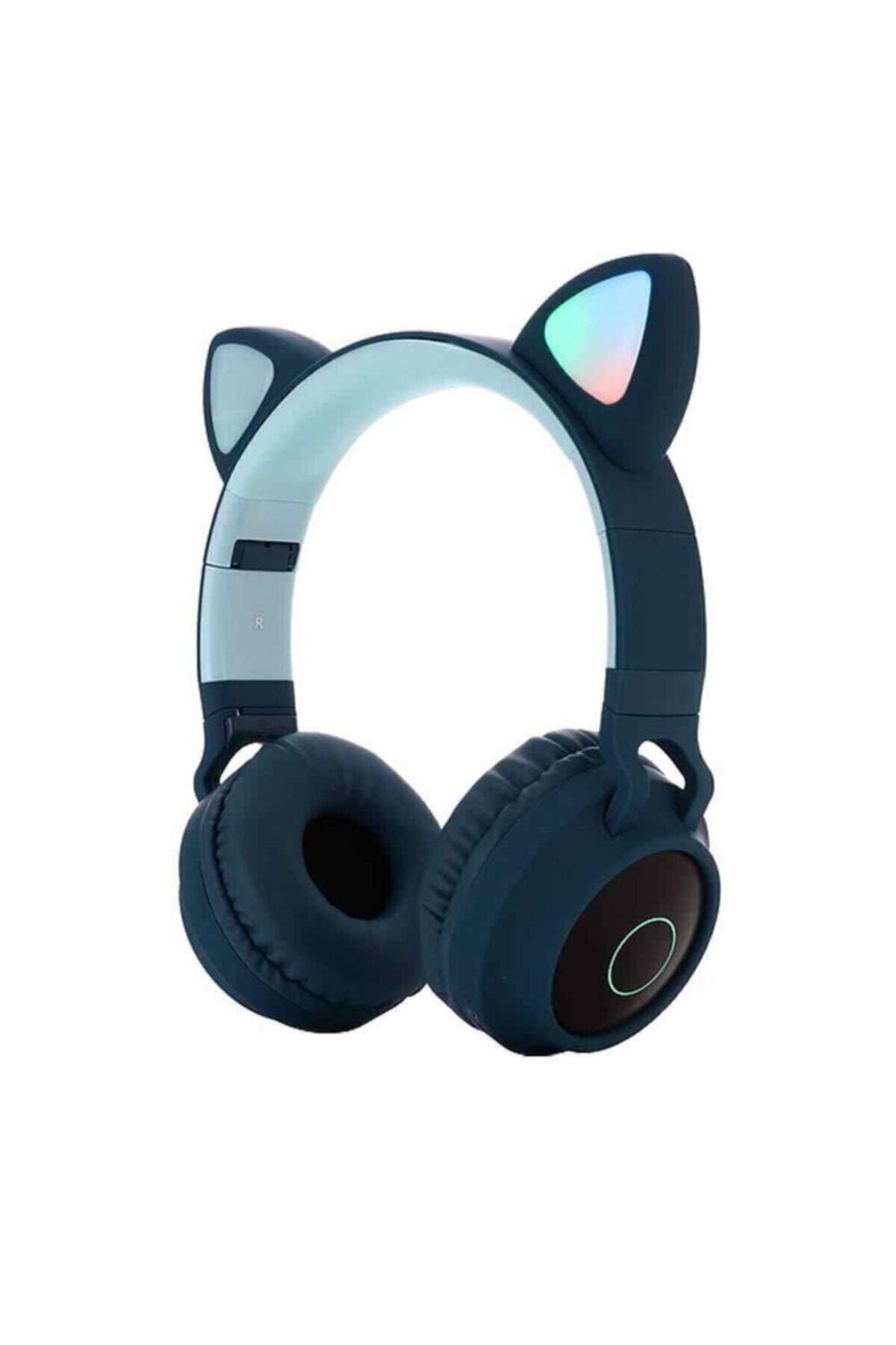 OEM Kart Girişli Kedi Bluetooth Kulaklık Yüksek Ses Akıllı LED Kulaklık12 Saat Fazla Şarj Zw-028