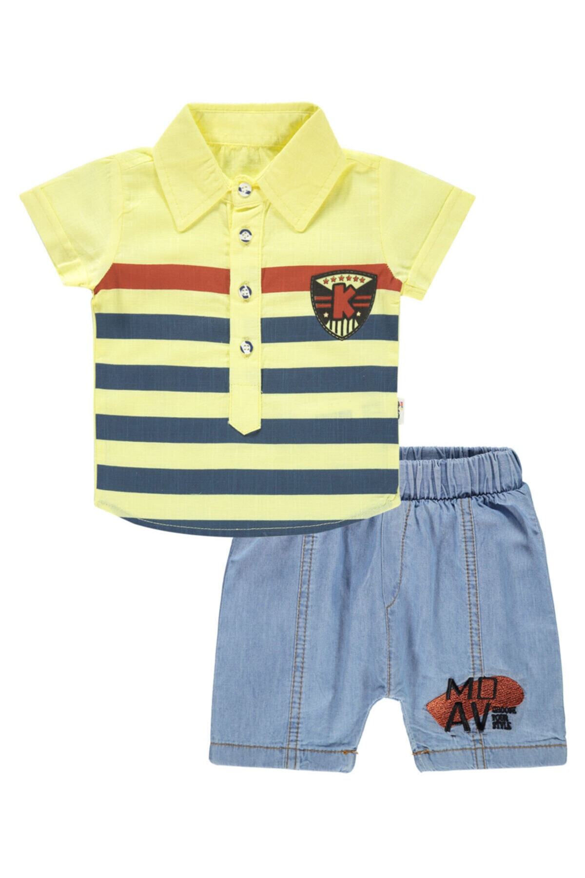 Civil Baby Erkek Bebek Sarı Şortlu Takım