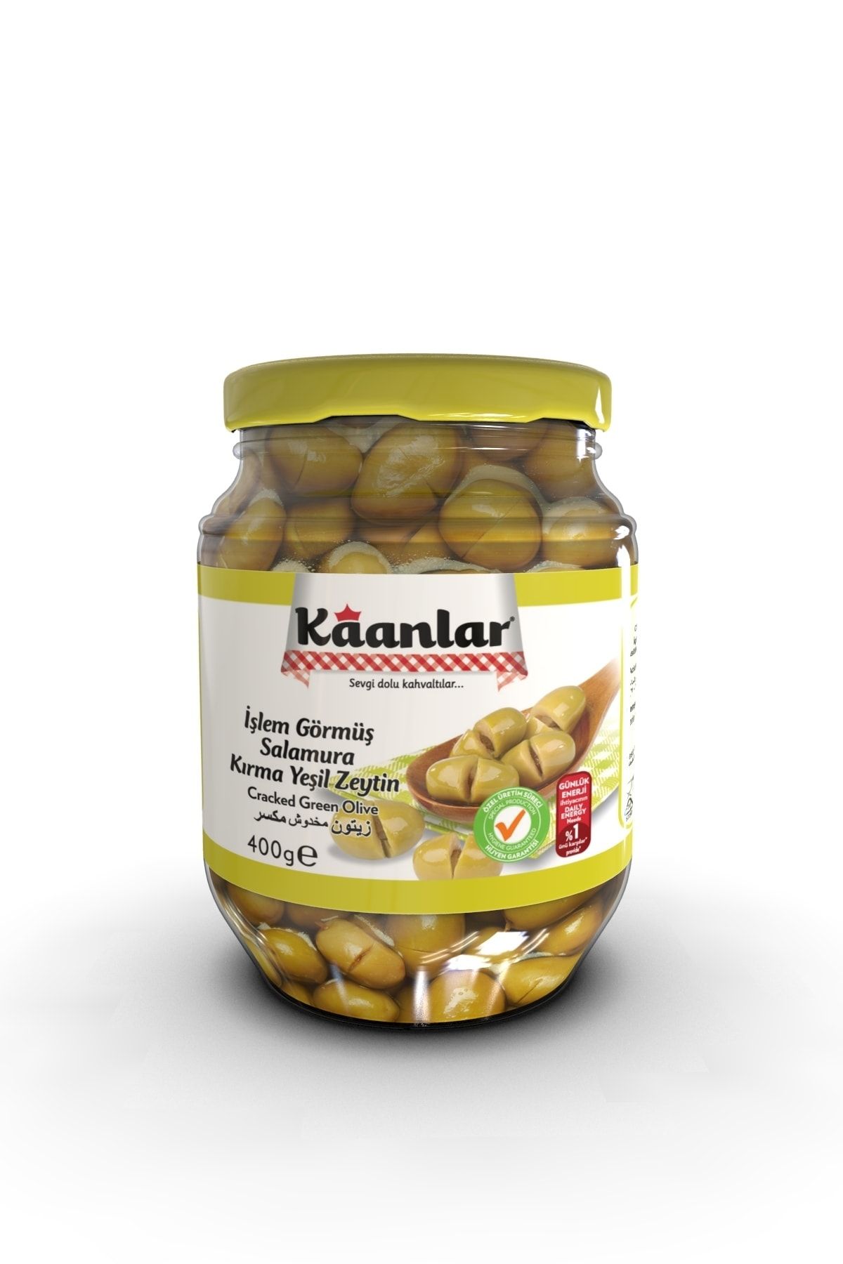 Kaanlar Kırma Yeşil Zeytin 400gr (141-180)
