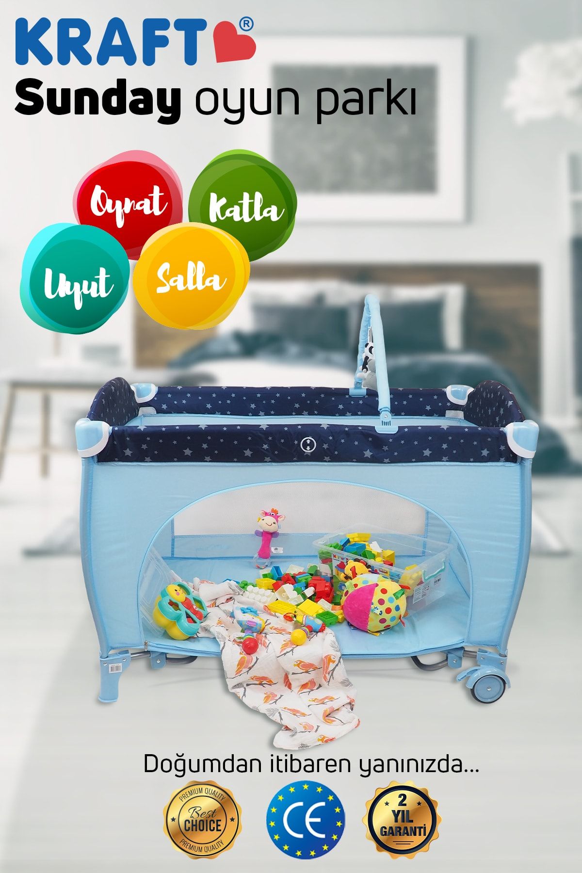 kraft sunday oyun parki 70 110 cm blue fiyati yorumlari trendyol