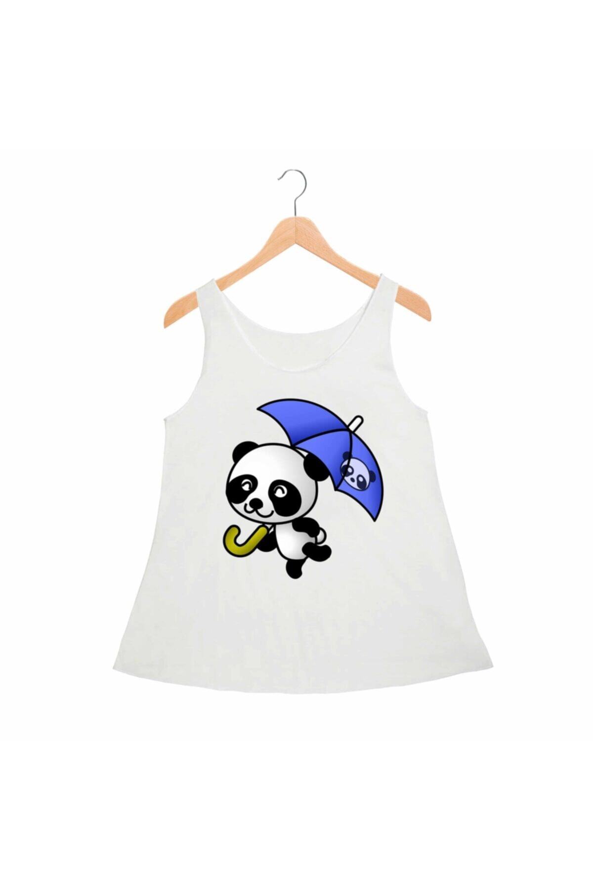 Alfa Tshirt Panda Umbrella Bayan Atlet Standart Kesim