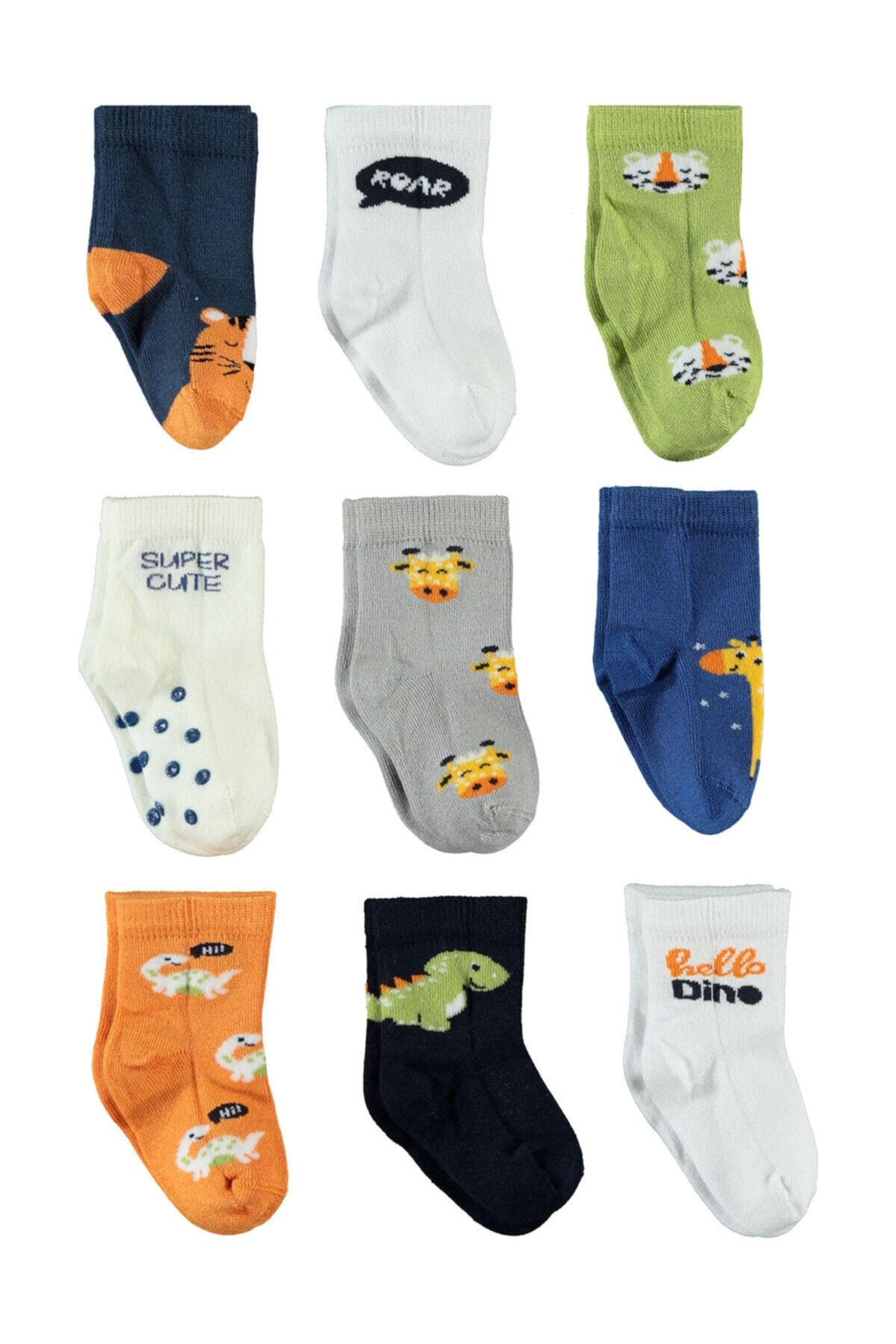 Petit Erkek Bebek Minou Çorap Set 9'lu