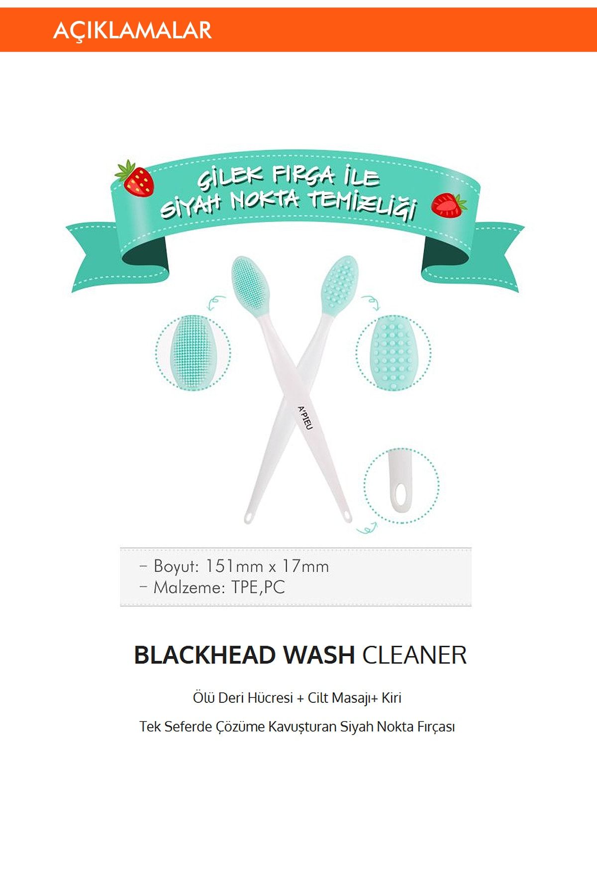 missha siyah nokta temizleme fircasi apieu blackhead wash cleaner fiyati yorumlari trendyol