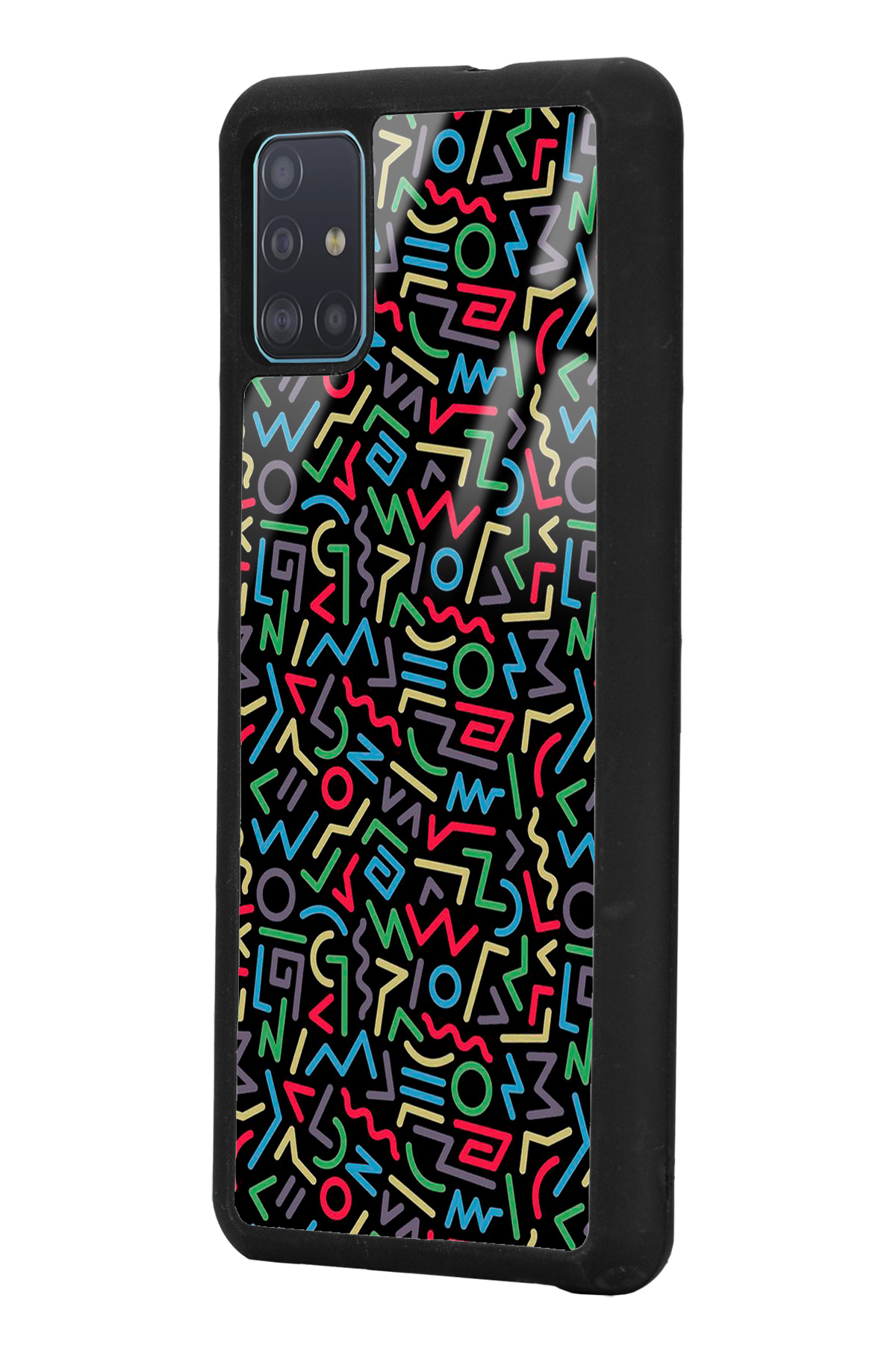 قاب گوشی سامسونگ A51 براق با طرح رنگ های هندسی