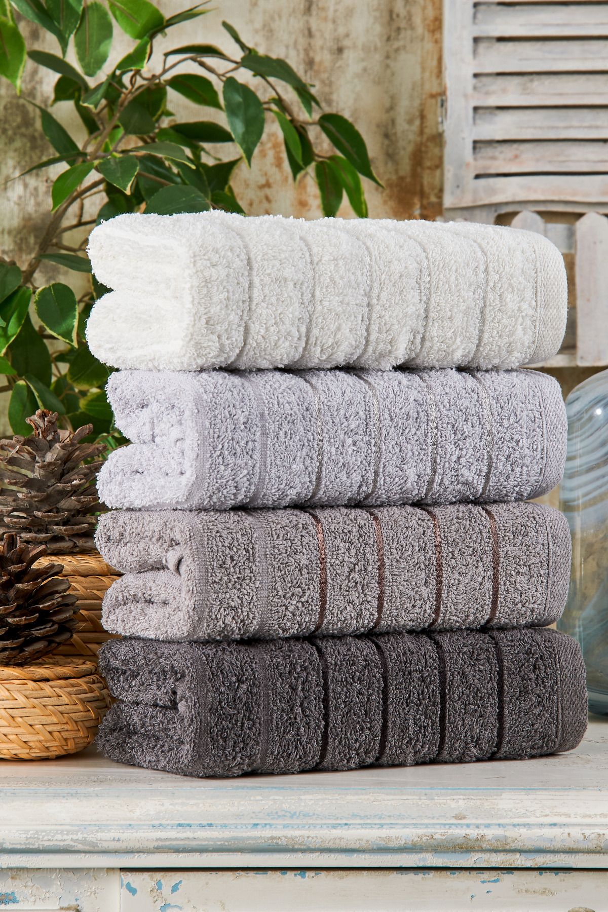 TABEA HOME Fluffy Towel Set 4 Pieces 50x90cm Trendyol