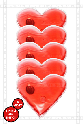 5 Adet Kalp Şekilli Sihirli Jel Isıtıcı, Isınmatik, Cep Sobası, Avcı Balıkçı Dağcı Kamp El Isıtıcısı Image 0