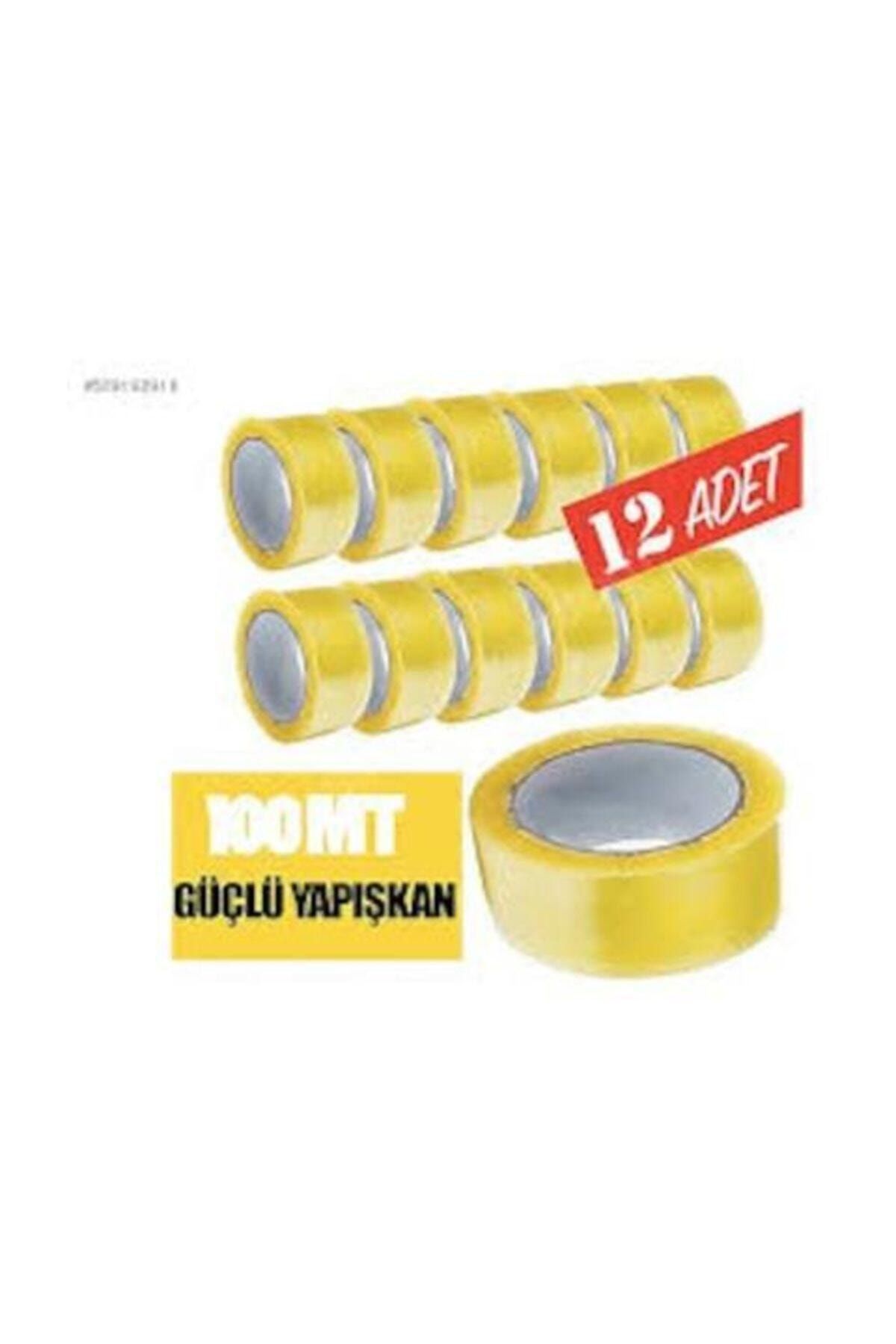 BantMarketim 12 Adet 45mm X 100mt Şeffaf Koli Bandı Süper Kalite Koli Bantı
