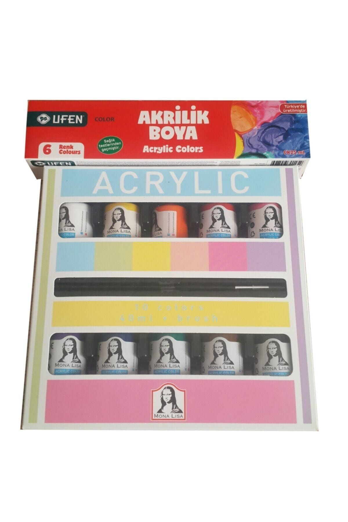 Südor Mahi Akrilik Boya 10 Renk 70 Ml Fırça Hediyeli + Ufen 6 Renk 25 Ml Akrilik Boya