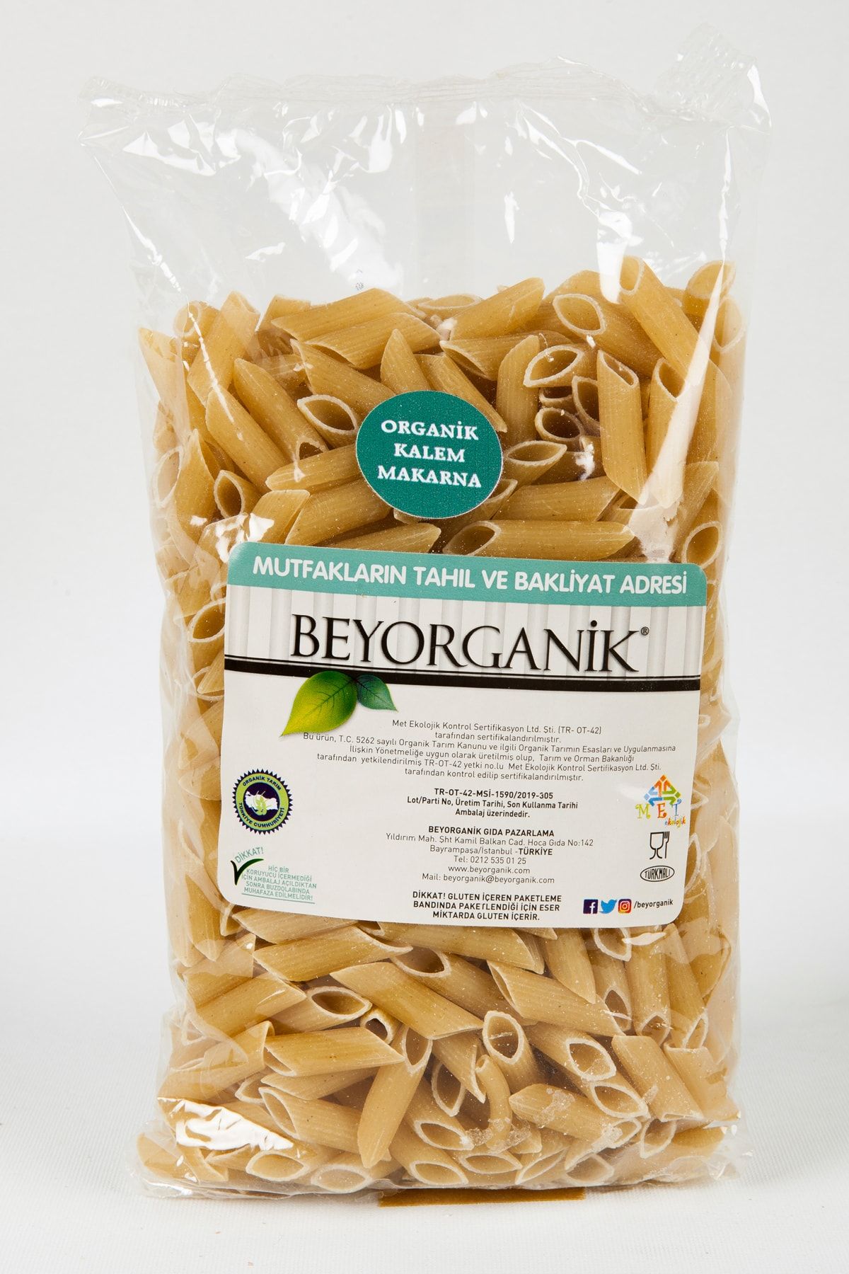 BEYORGANİK Organik Uzun Penne Makarna 500 G