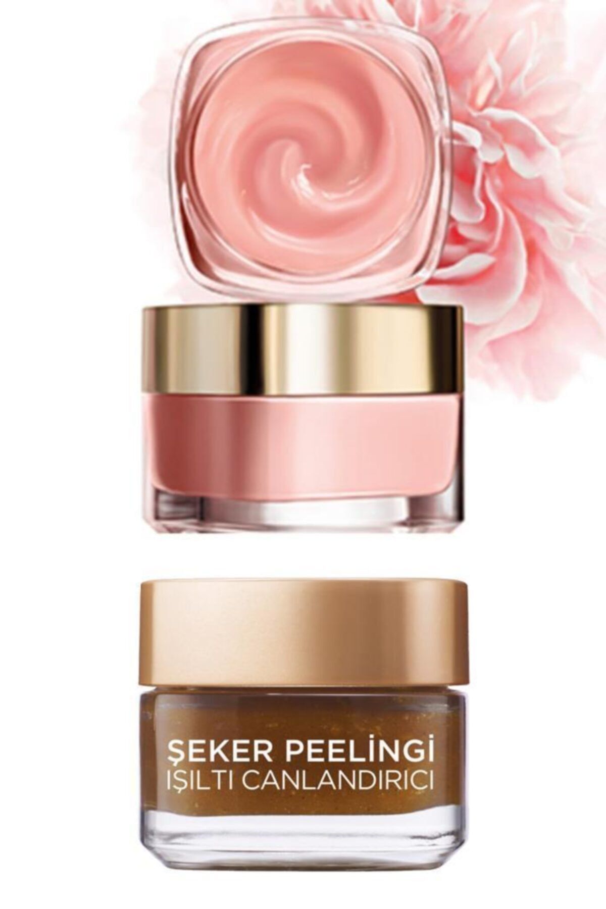 L'Oreal Paris Pembe Işıltılı Nemlendirici Peeling Bakım Seti 36005239564499