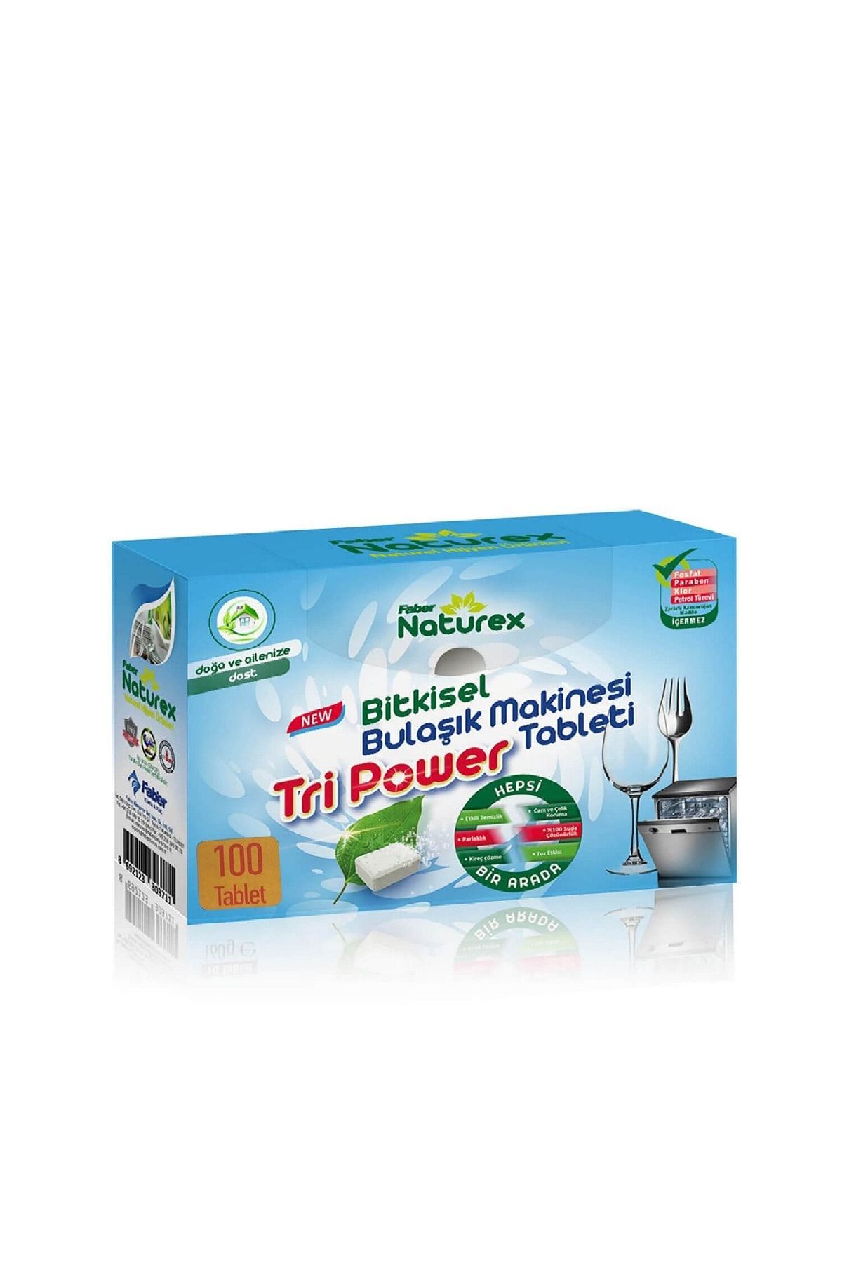 Naturex Helal Sertifikalı, Vegan Bitkisel Bulaşık Makinası Tableti 100 Adet