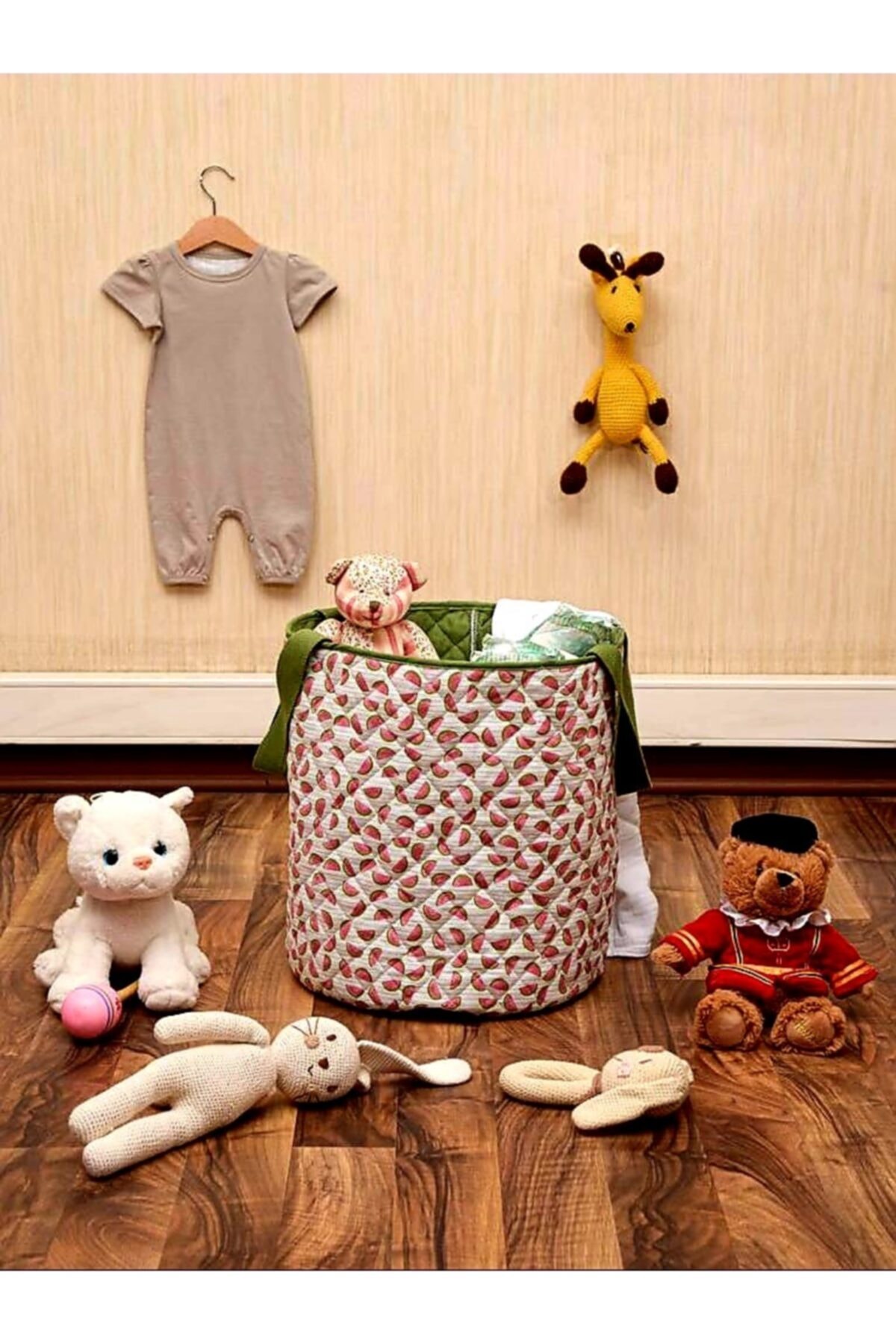 ROLLING SANDY KIDS Karpuz Desenli Oyuncakve Çamaşır Sepeti