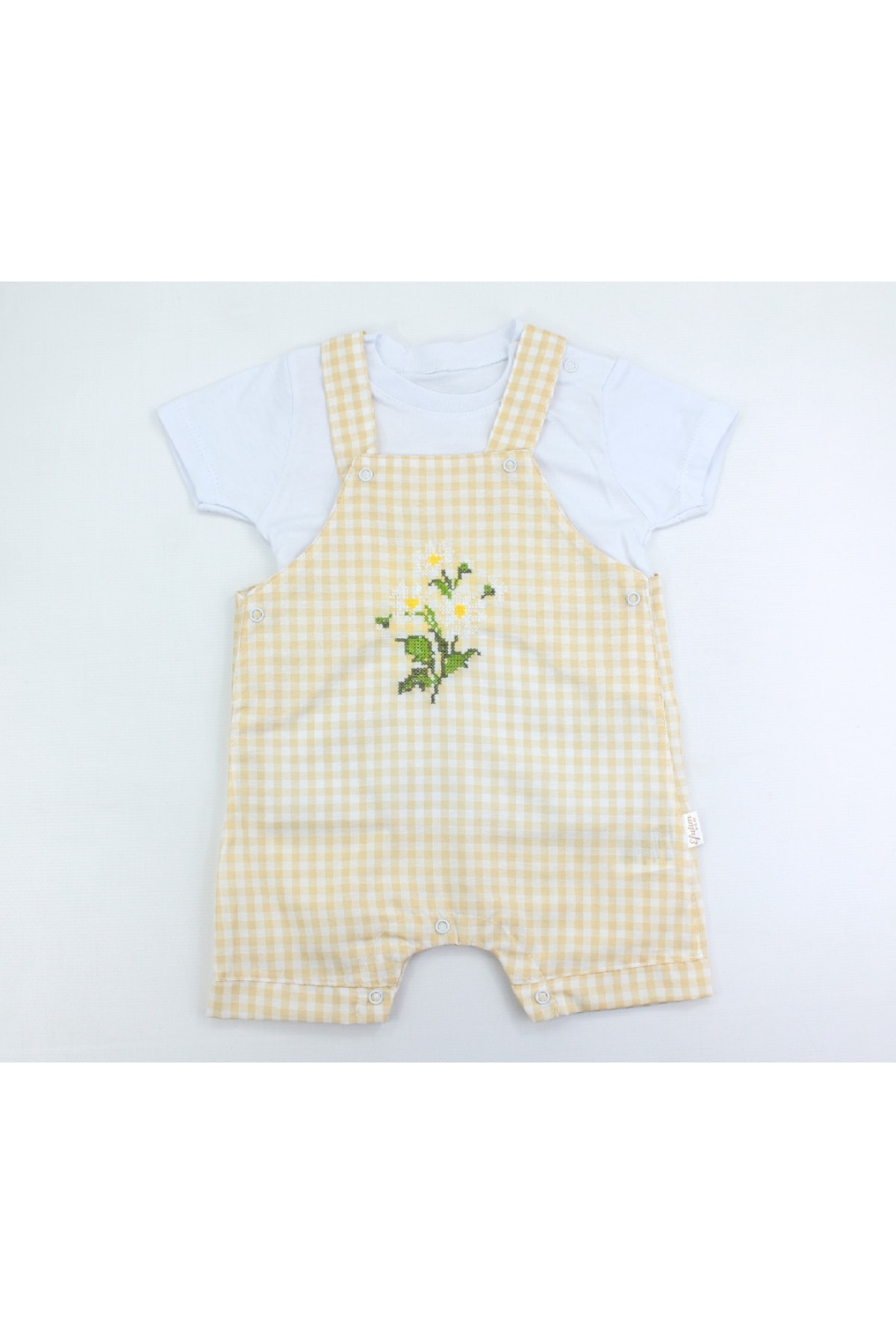 PeriBebe Kız Bebek  Papatya Kanaviçe Salopet