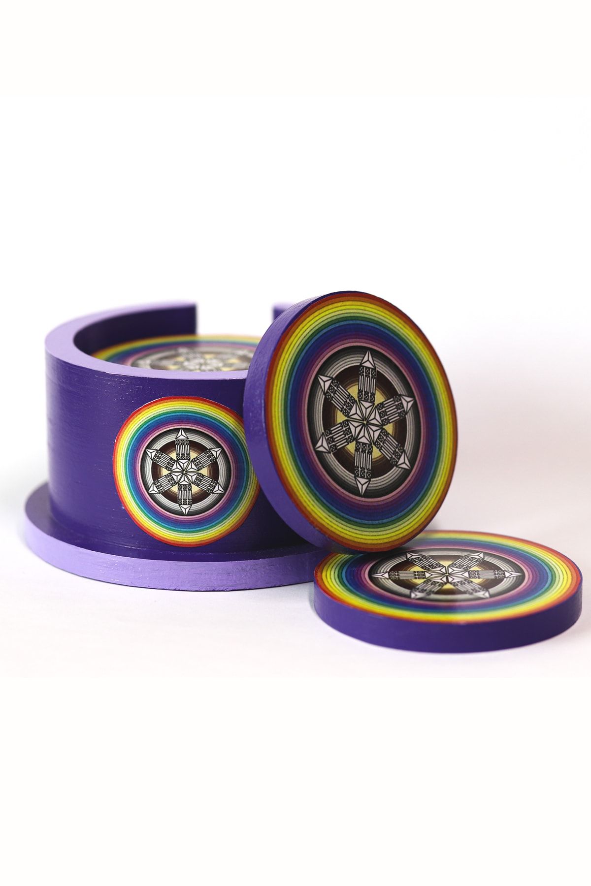 Özlem Demir Reiki Atlantis Mandala Desenli Bardak/tabak Altlığı 7'li