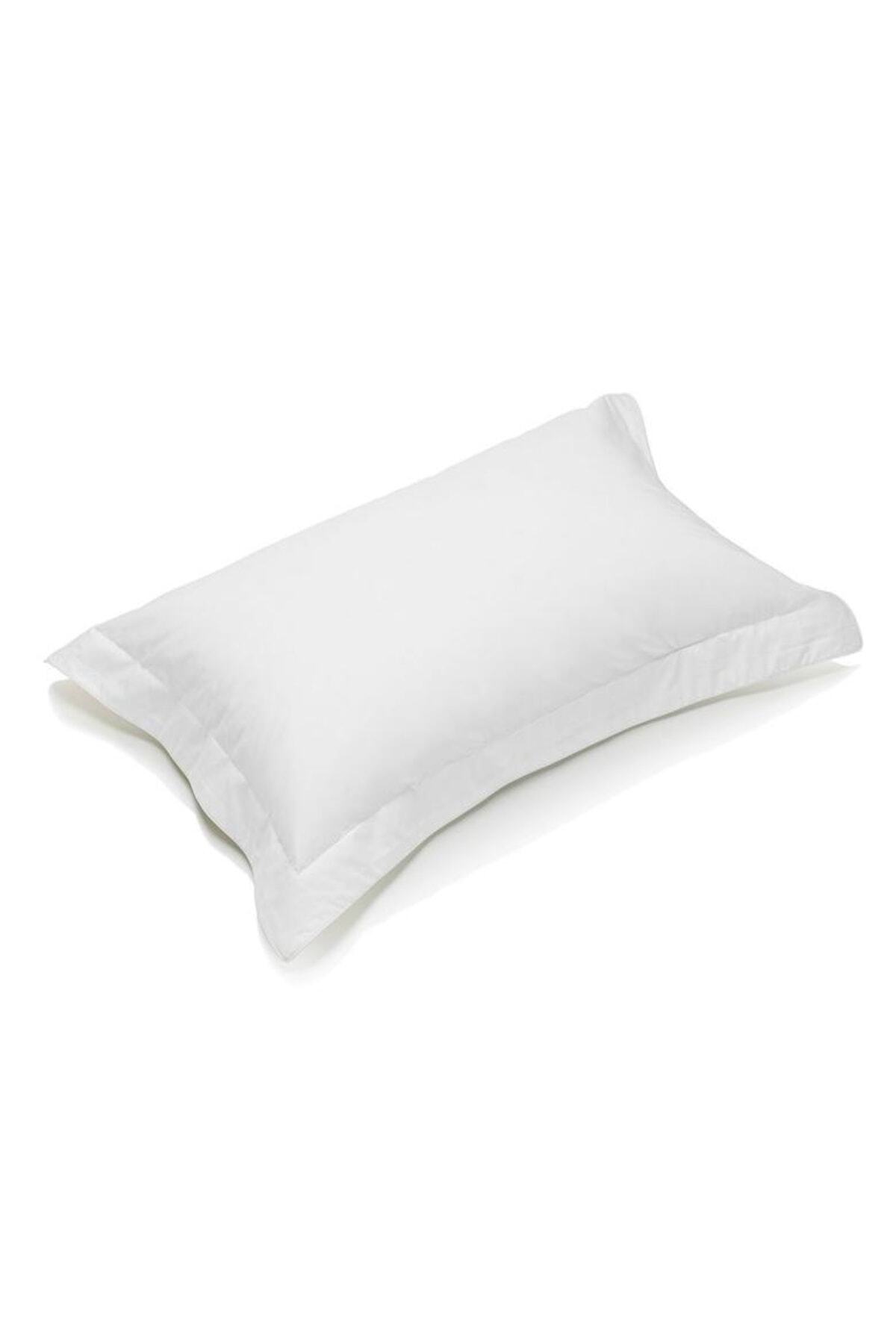 Tekstil Home Beyaz Pamuk Saten Yastık Kılıfı 2 Adet
