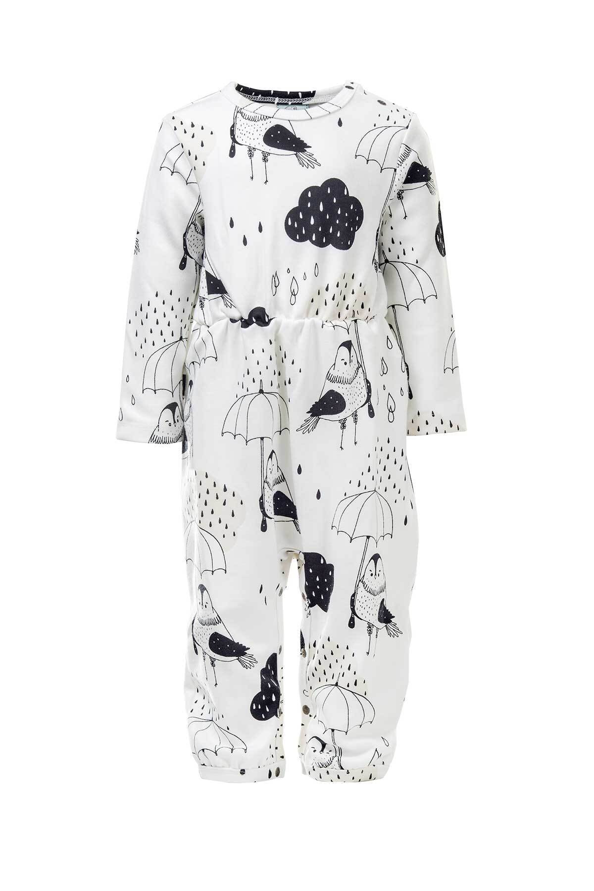 Igı Natur Unisex Beyaz Organik Bebek Tulumu