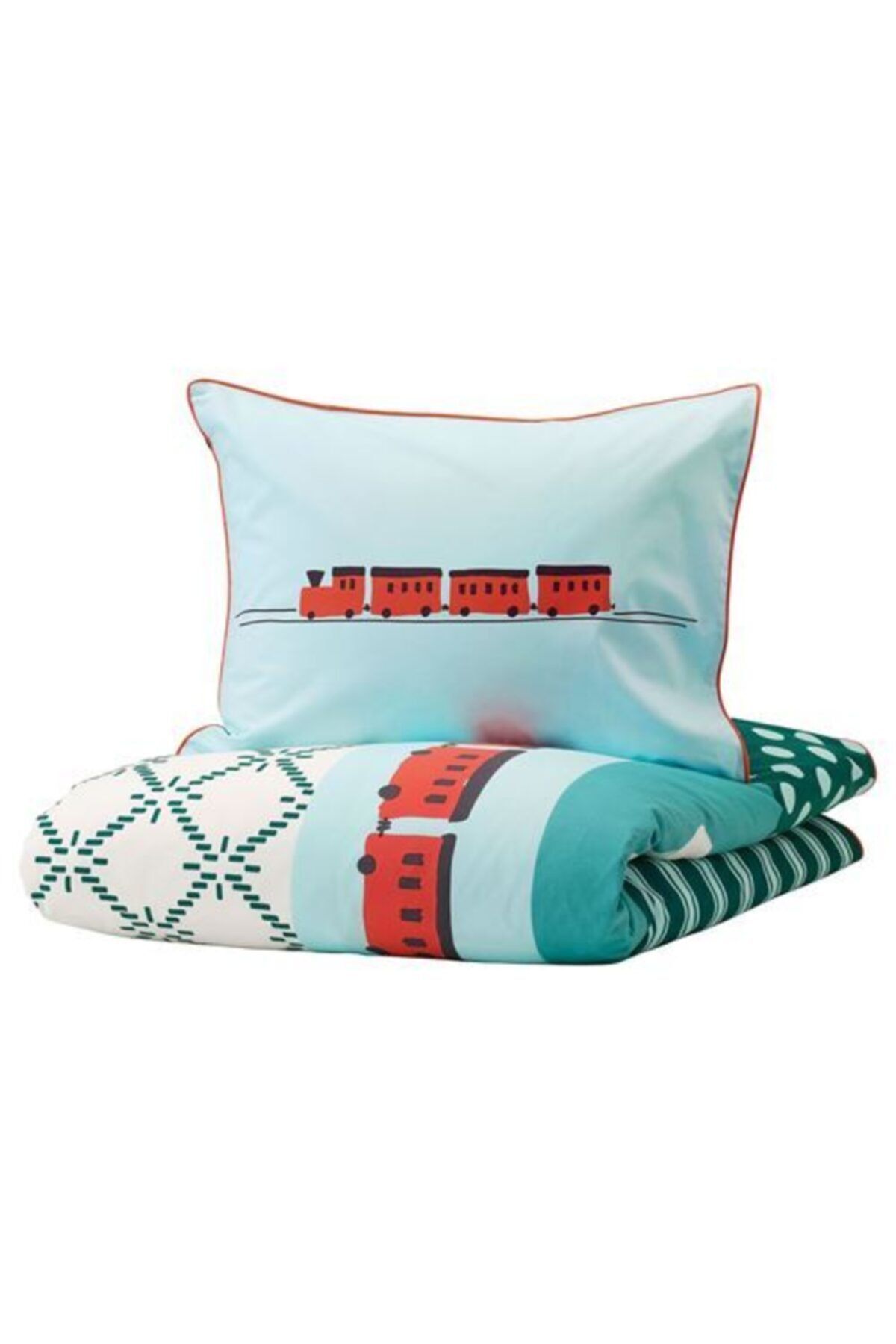 ikea cocuk tek kisilik nevresim takimi meridyendukkan mavi beyaz 150x200 50x60 cm pamuk fiyati yorumlari trendyol