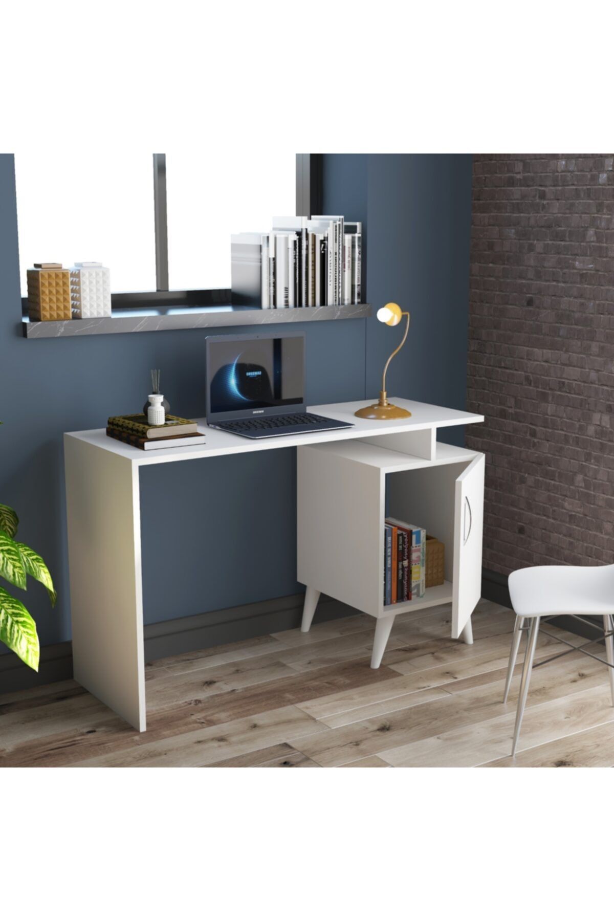 AVES MOBİLYA Kitaplıklı Çalışma Masası Bilgisayar Masası