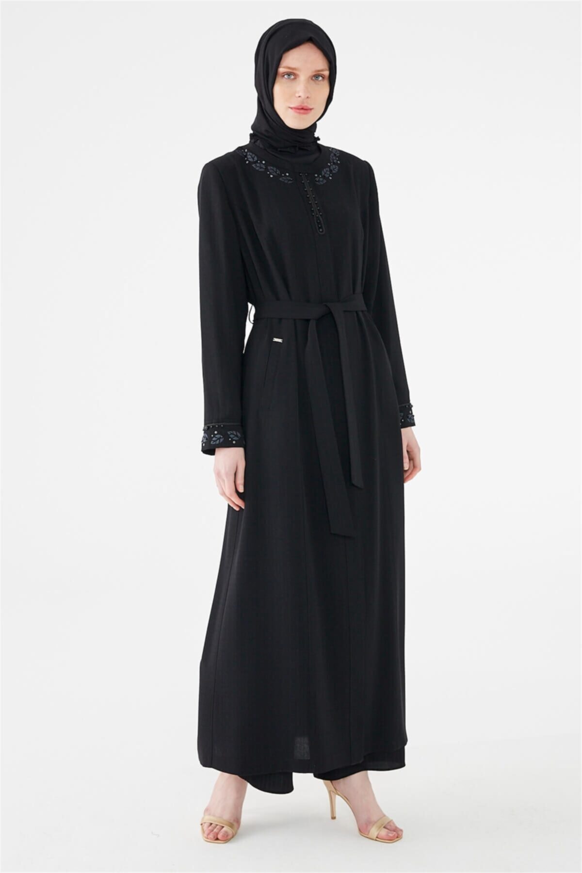 Zühre Kadın Siyah Pardesü 12536