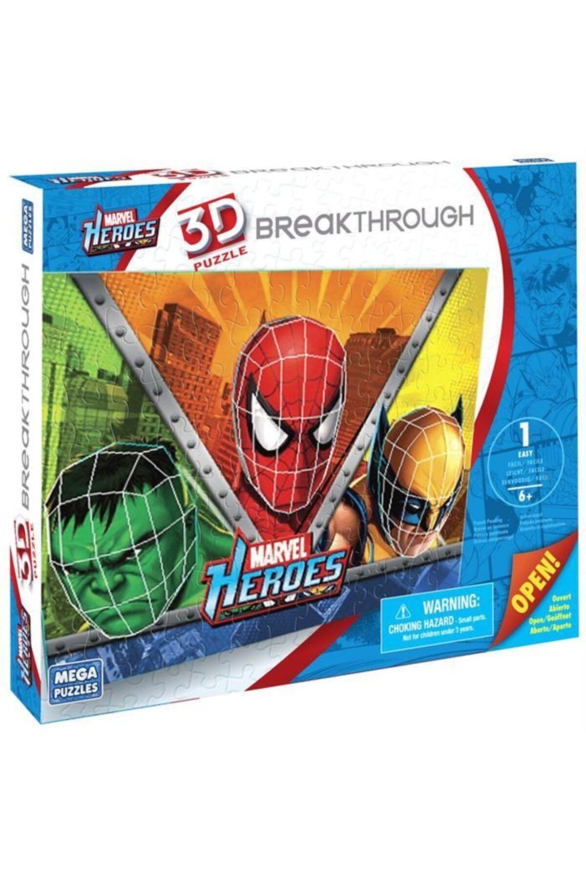 Mega Puzzles 110 Parça 3Boyutlu Breakthrough Marvel Heroes /
