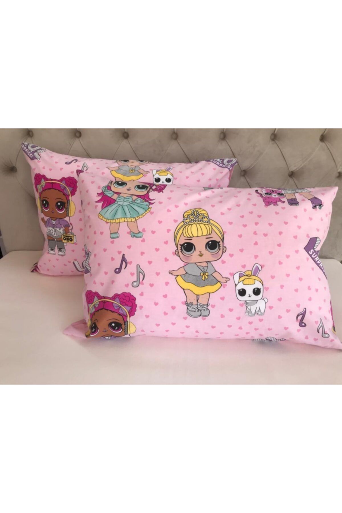 Çeyiz Bahçesi Pembe Lol Bebek Yastık Kılıfı 2’li 50&70