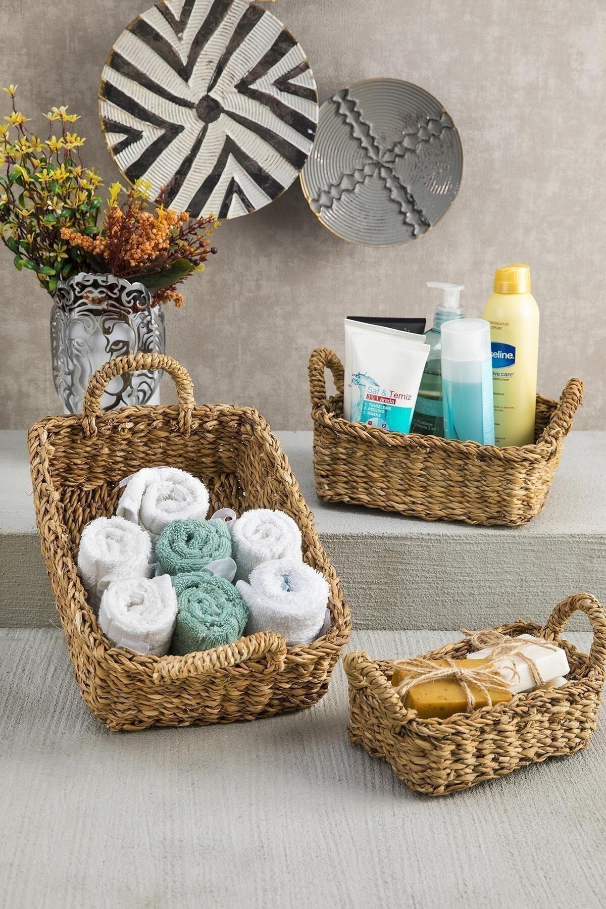 volipa fizz 3 lu natural hasir sepet organizer banyo sepeti fiyati yorumlari trendyol