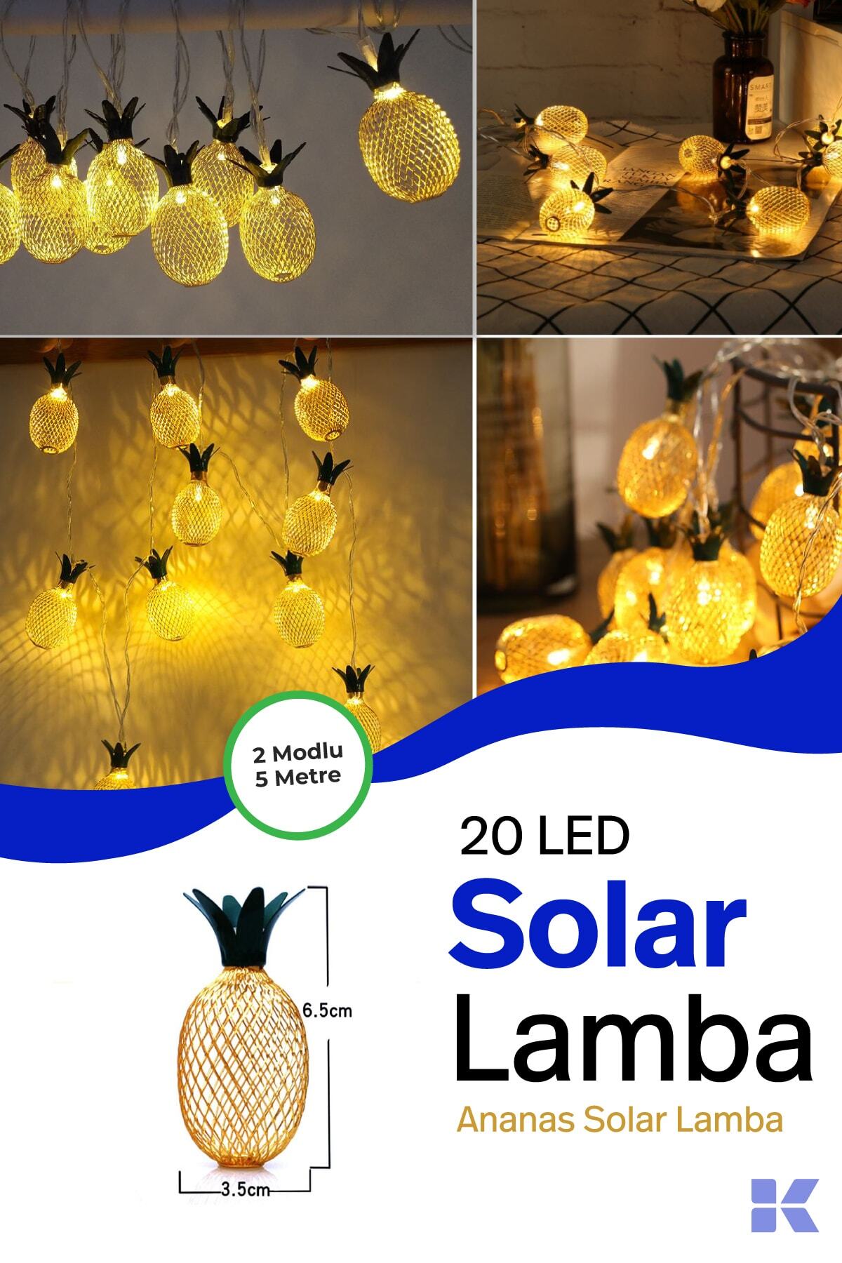 kent store 20 led 5 metre ananas bahce balkon gunes enerjili dekoratif lamba fiyati yorumlari trendyol