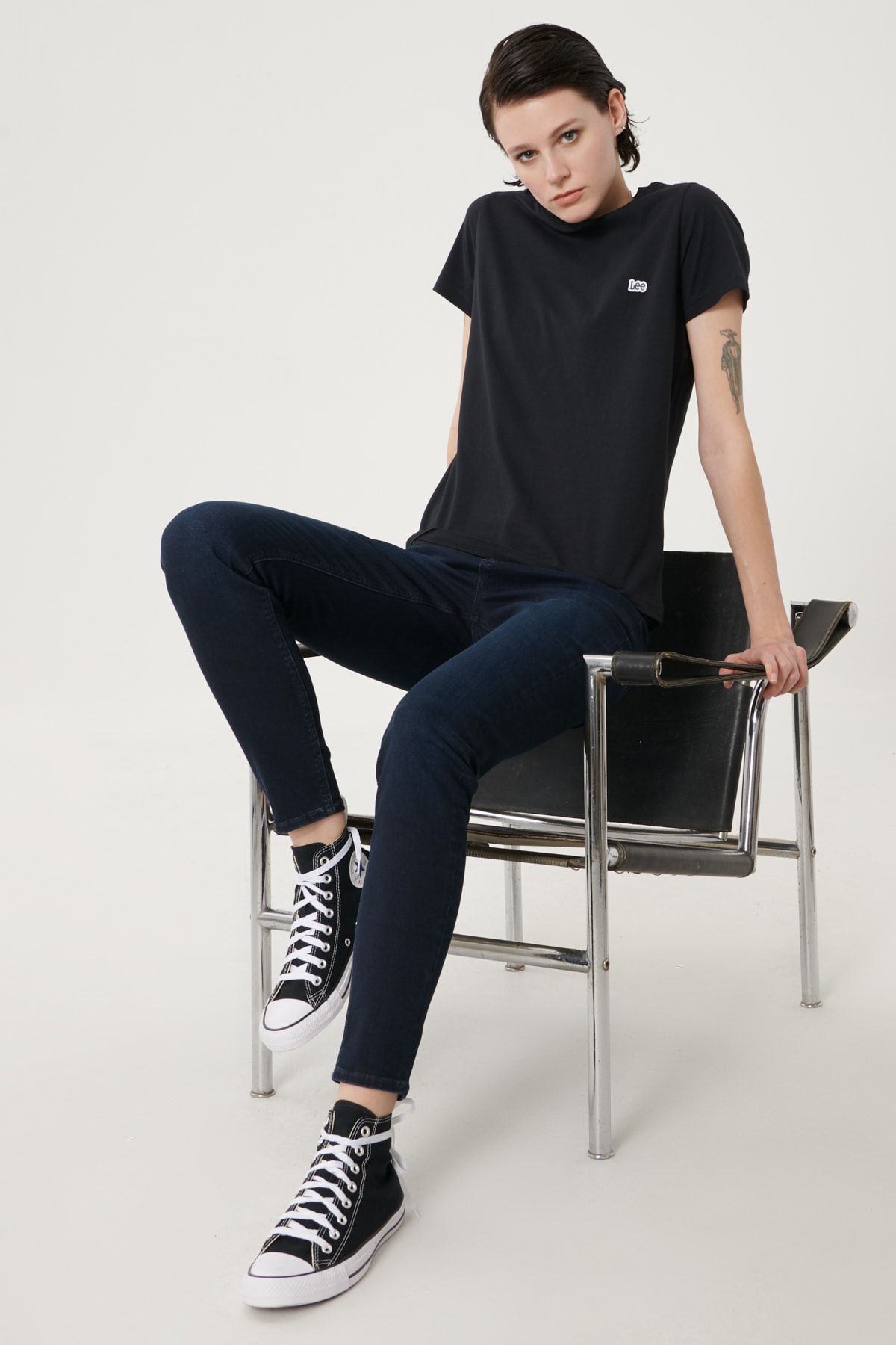 Lee Kadın Koyu Mavi Scarlett High Skinny Fit Denim Esnek Jean Kot Pantolon