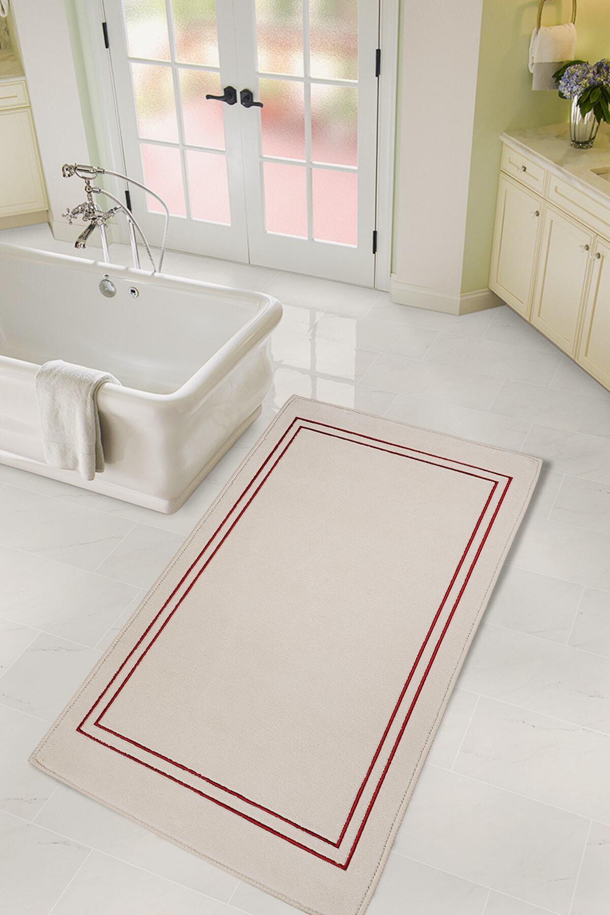 Dentelles Damask Desen Nakışlı Büyük Boy Paspas
